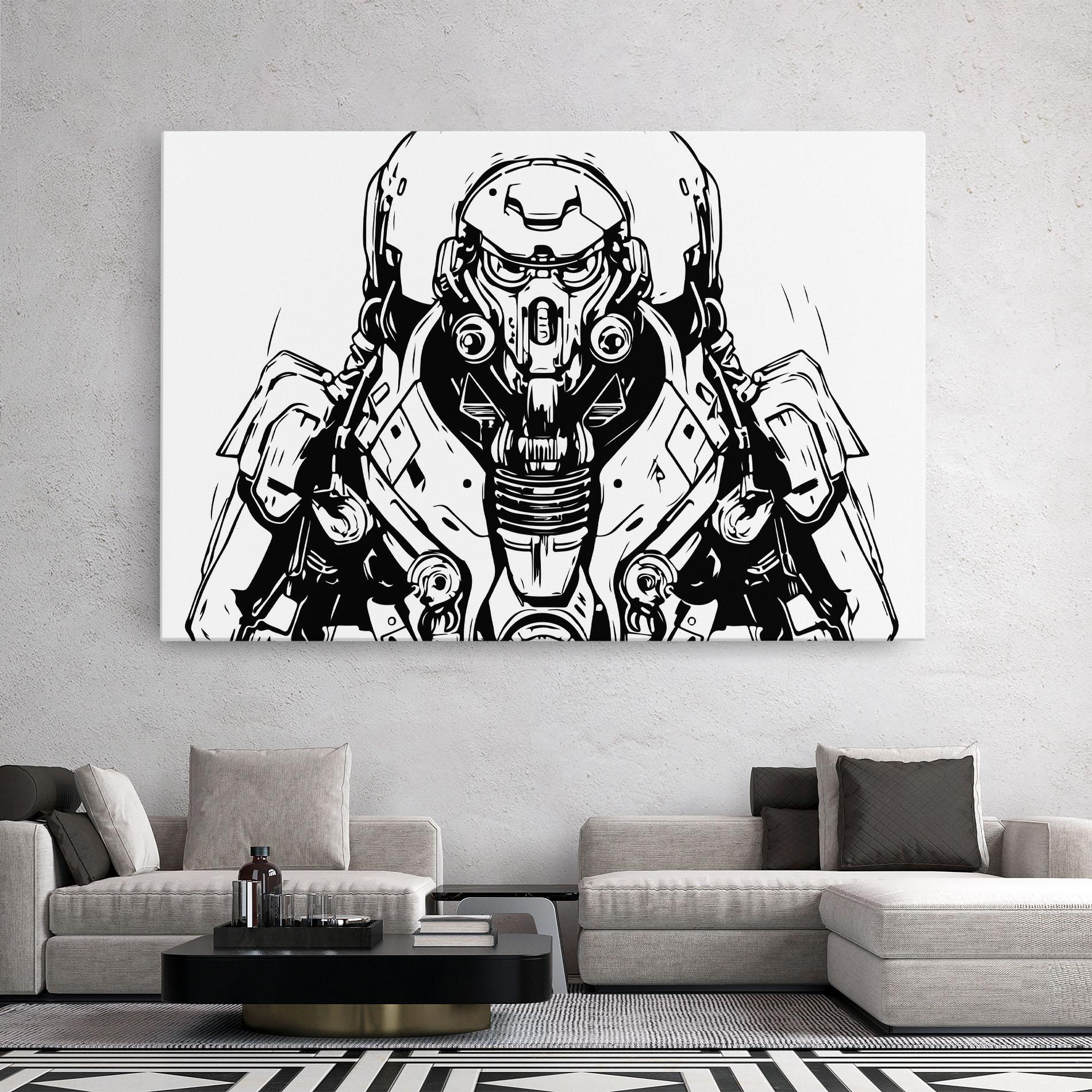 Vászonkép Military Robot mockup 2