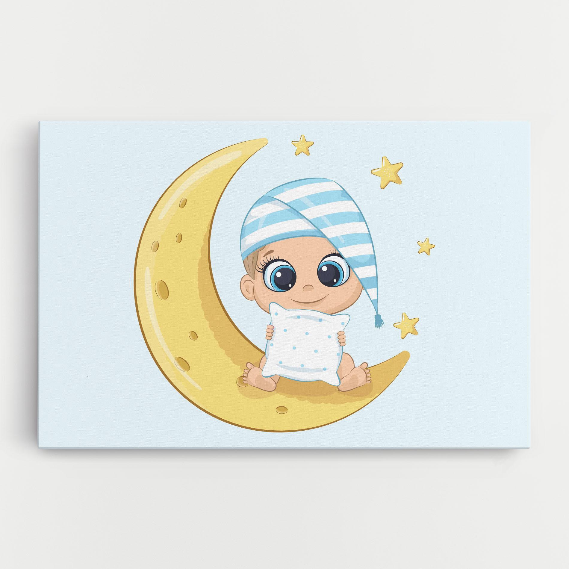 Vászonkép Baby On Moon mockup 0
