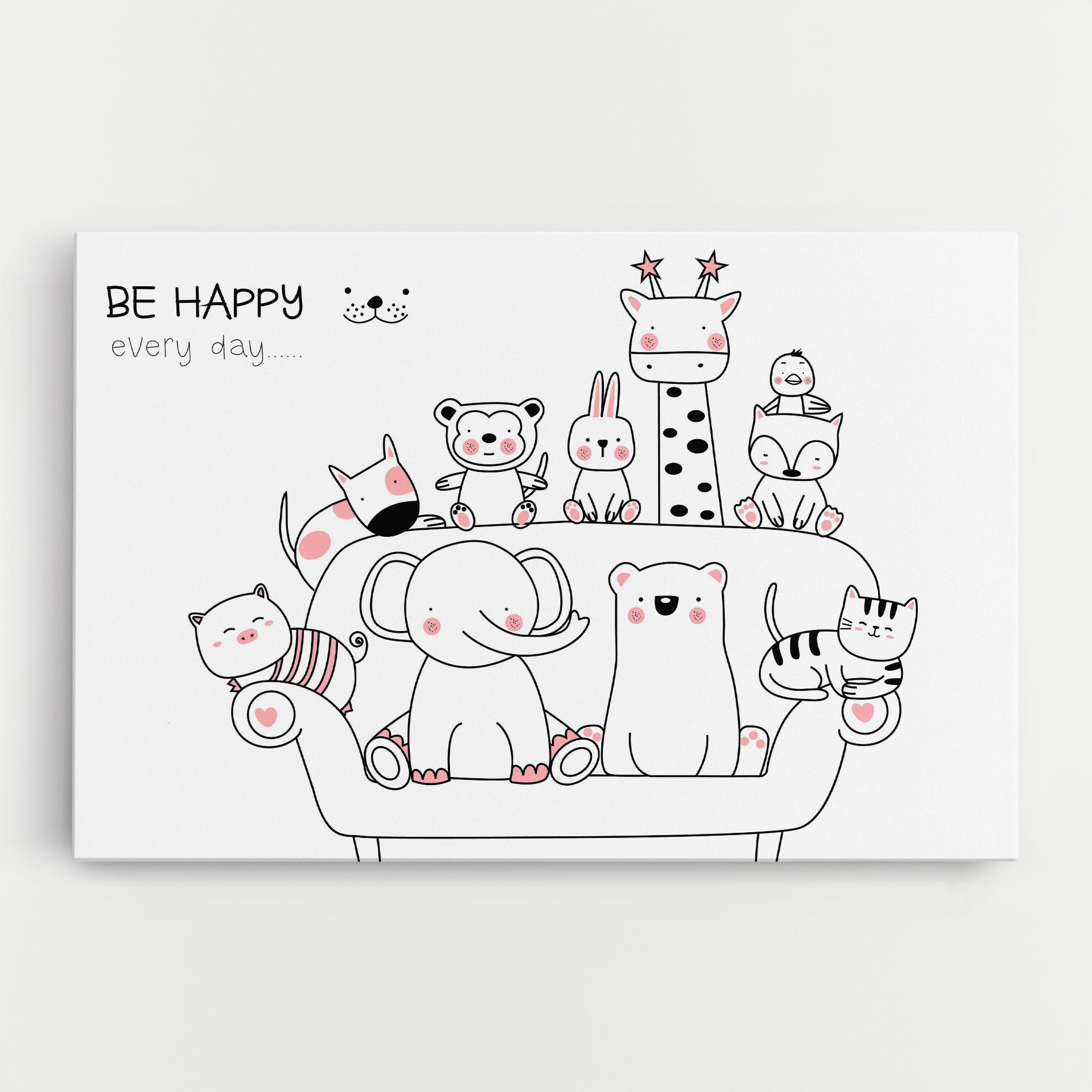 Vászonkép Be Happy Animals mockup 0