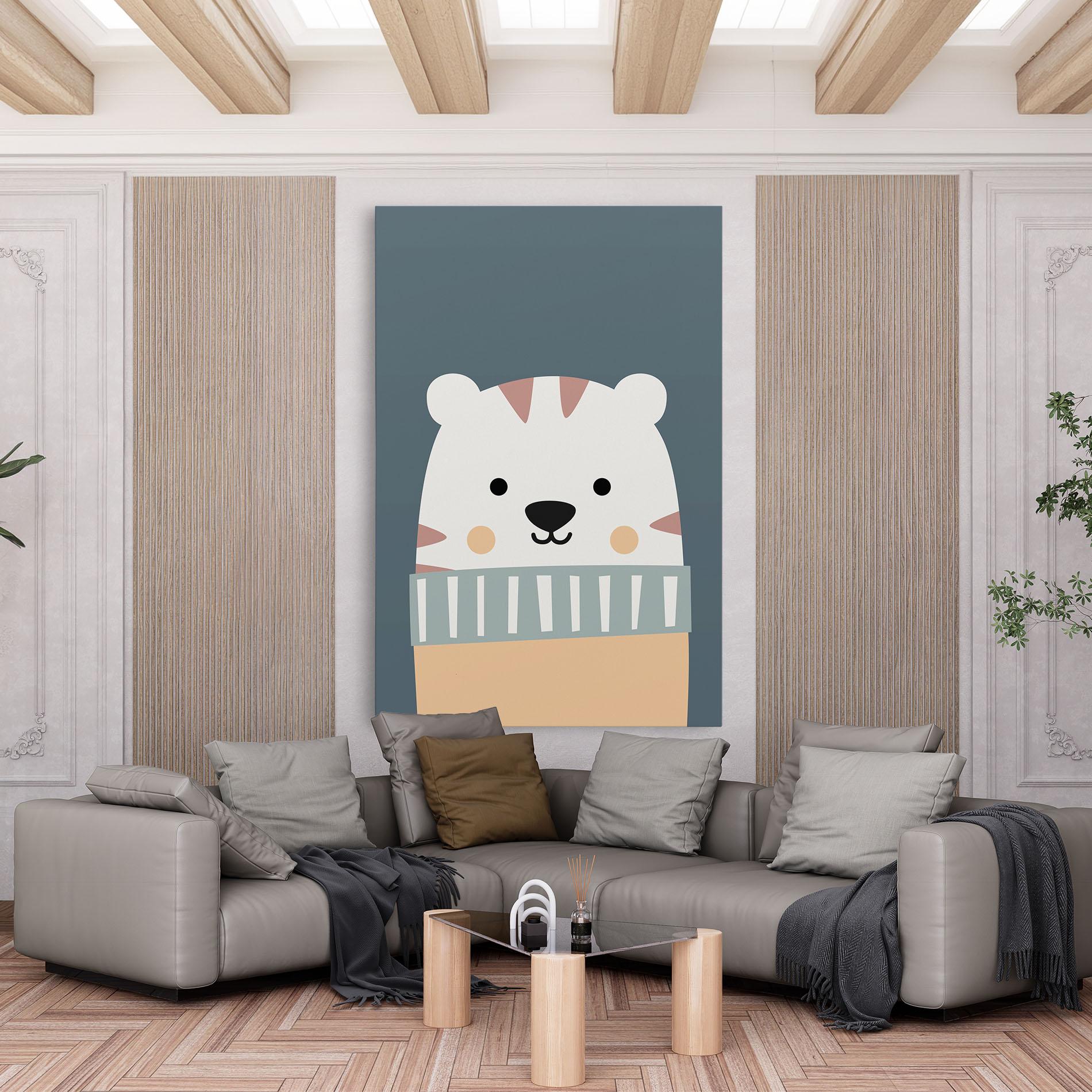 Vászonkép Cute White Tiger mockup 6