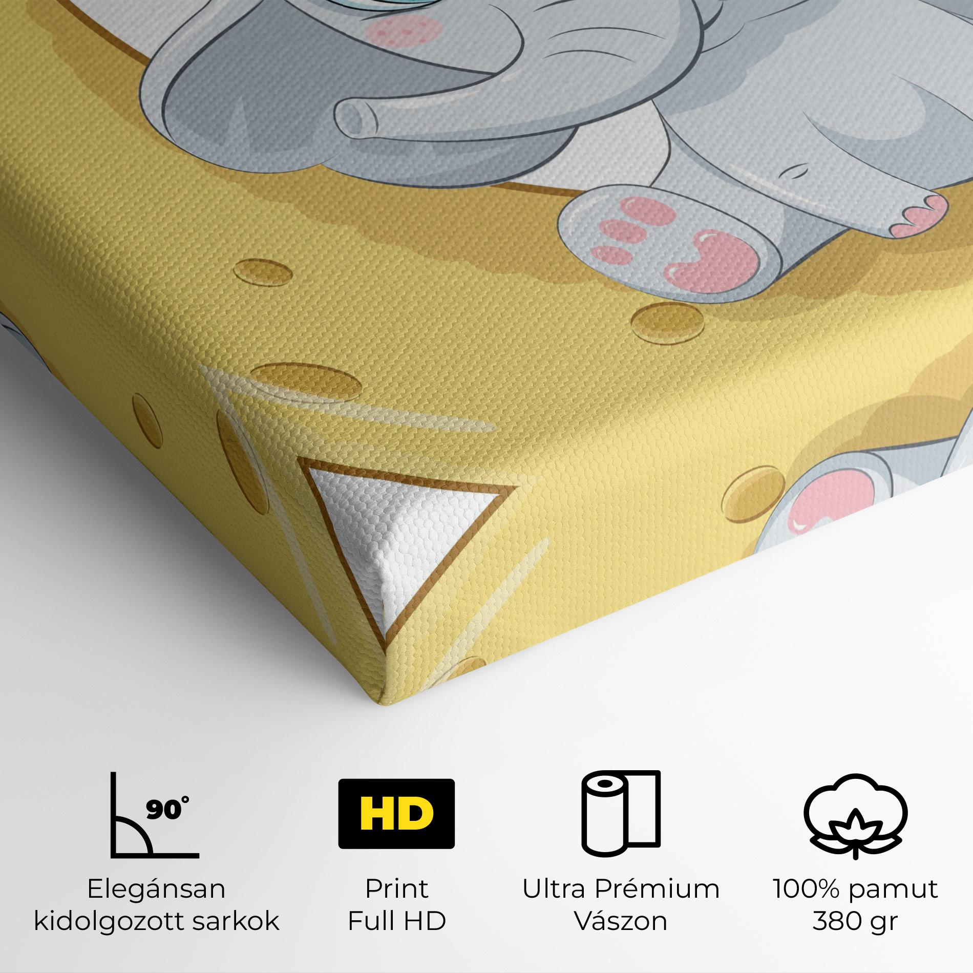 Vászonkép Cute Elephant Moon mockup 4