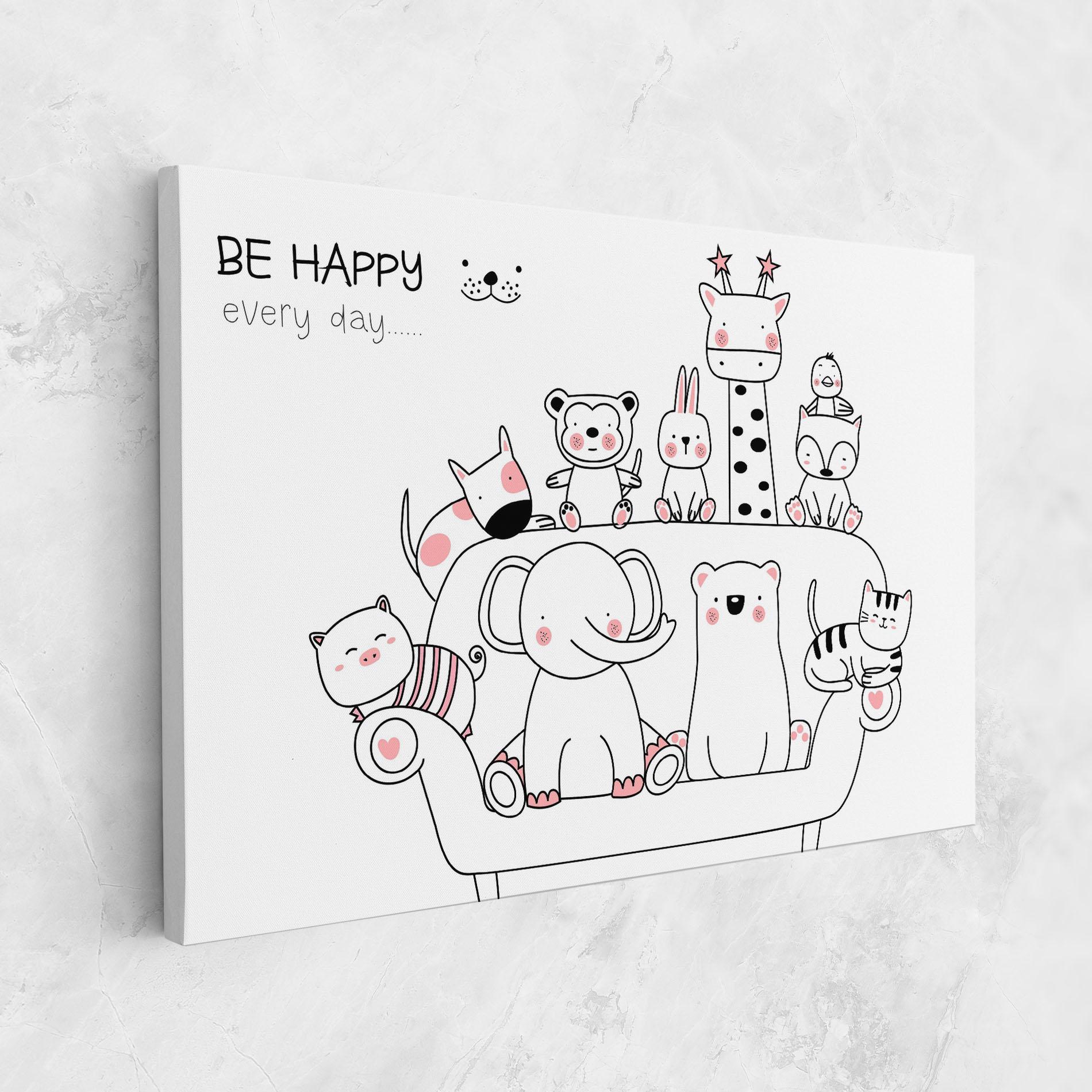 Vászonkép Be Happy Animals mockup 1