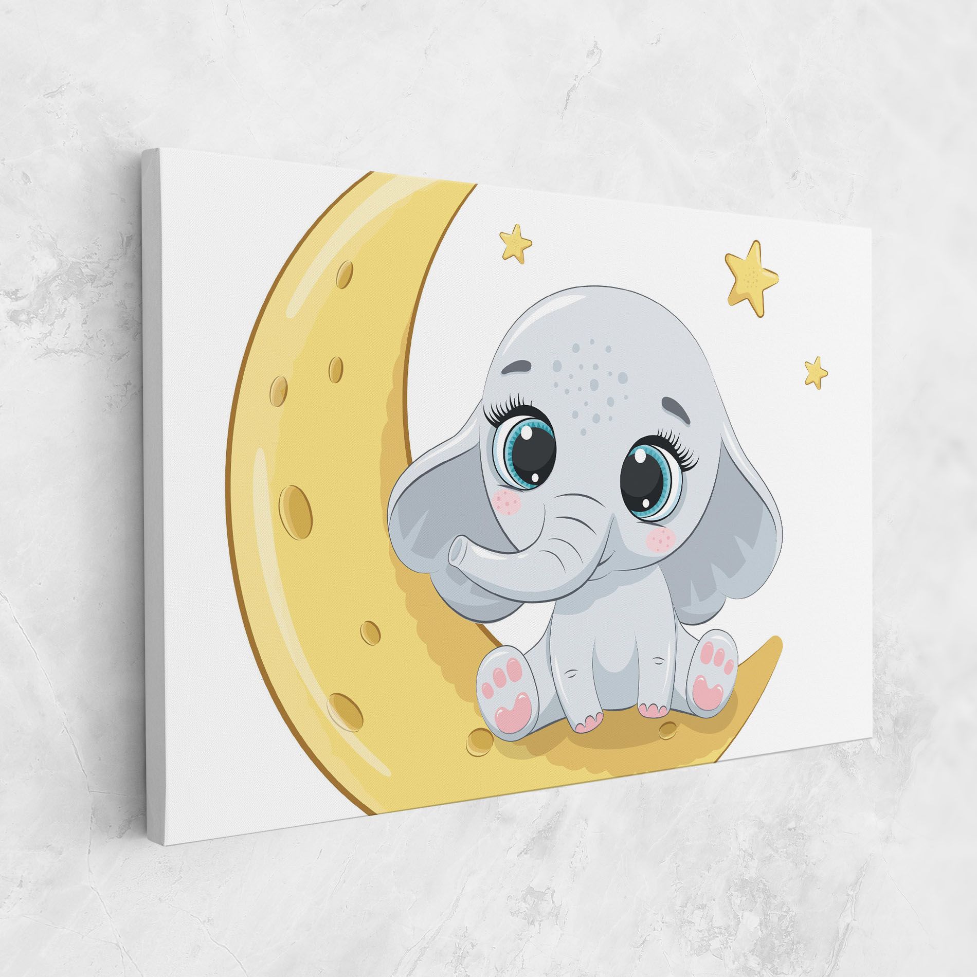 Cute Elephant Moon mockup 1