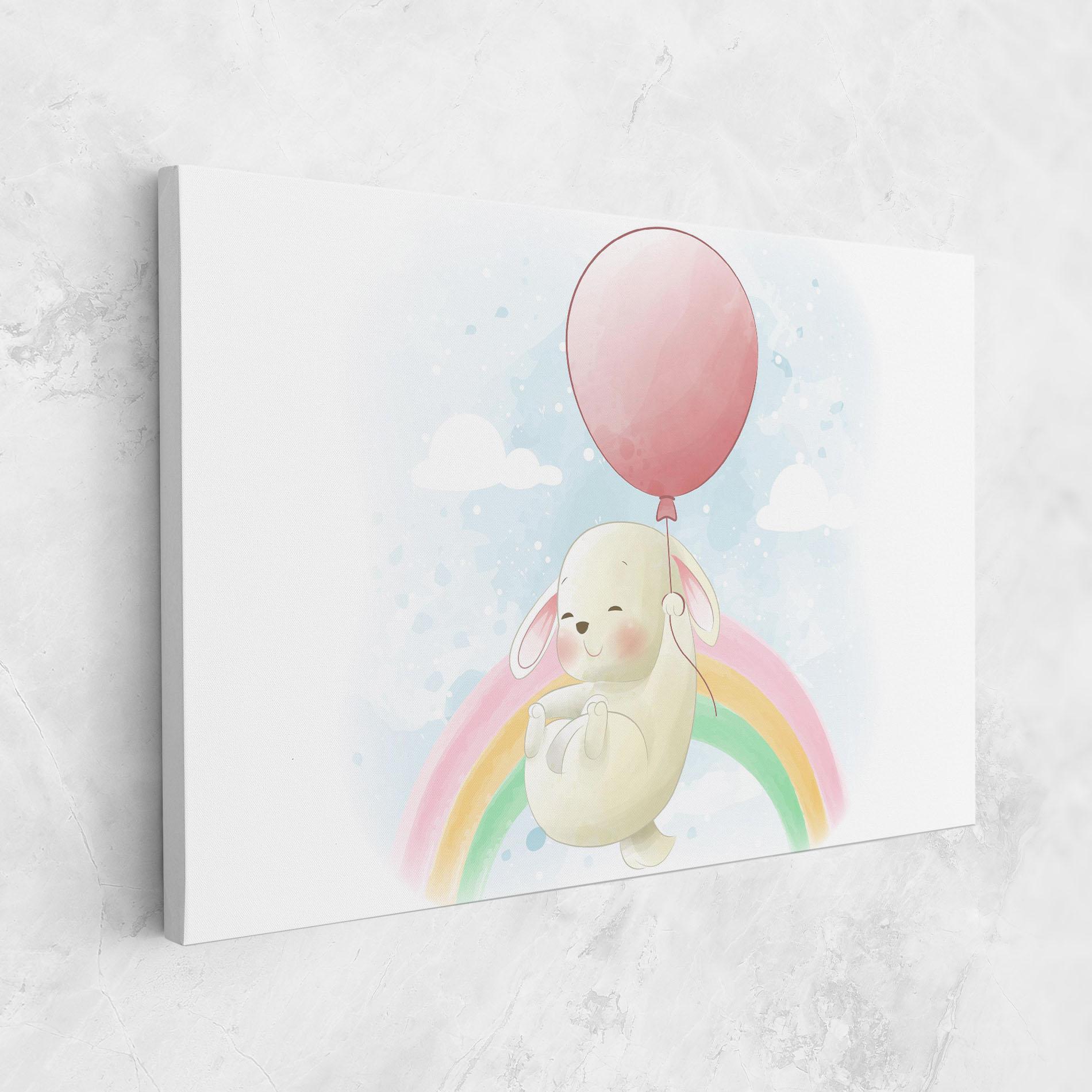 Vászonkép Rainbow Bunny Art mockup 1