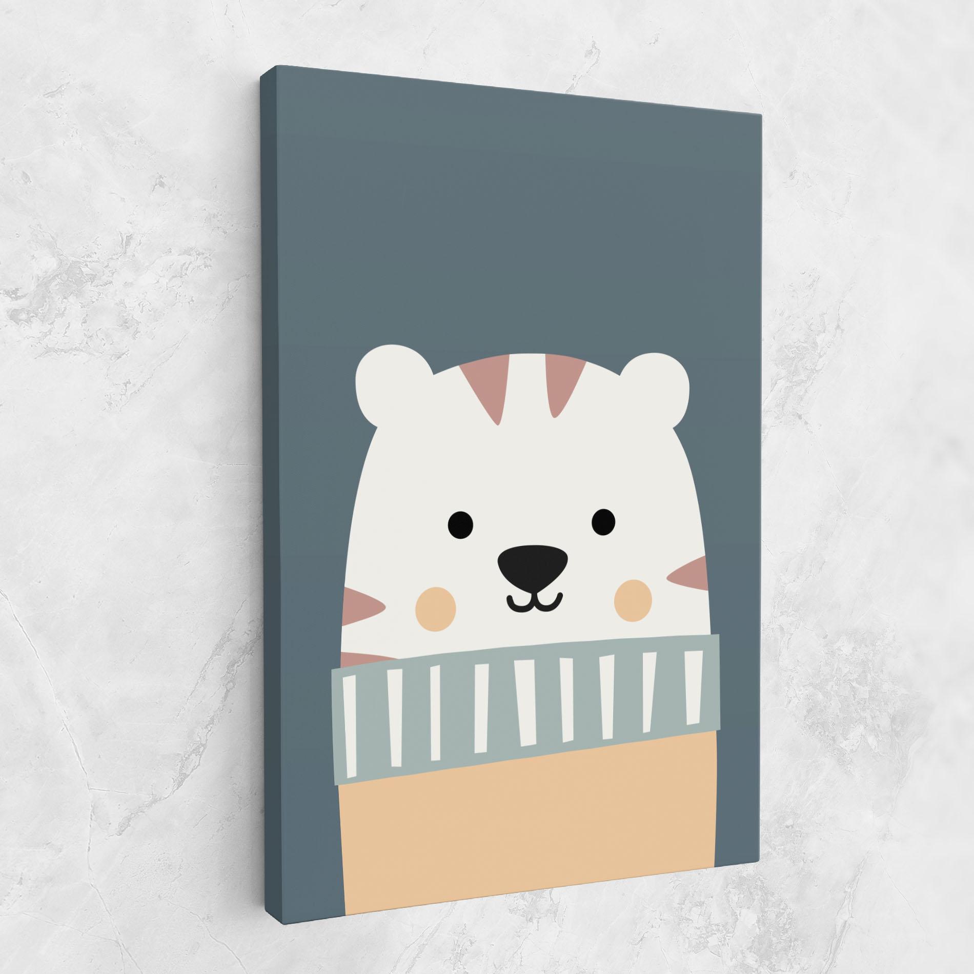 Vászonkép Cute White Tiger mockup 1