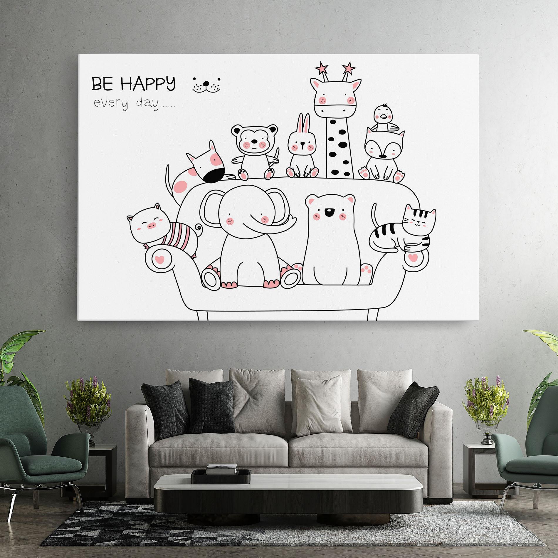 Vászonkép Be Happy Animals mockup 7