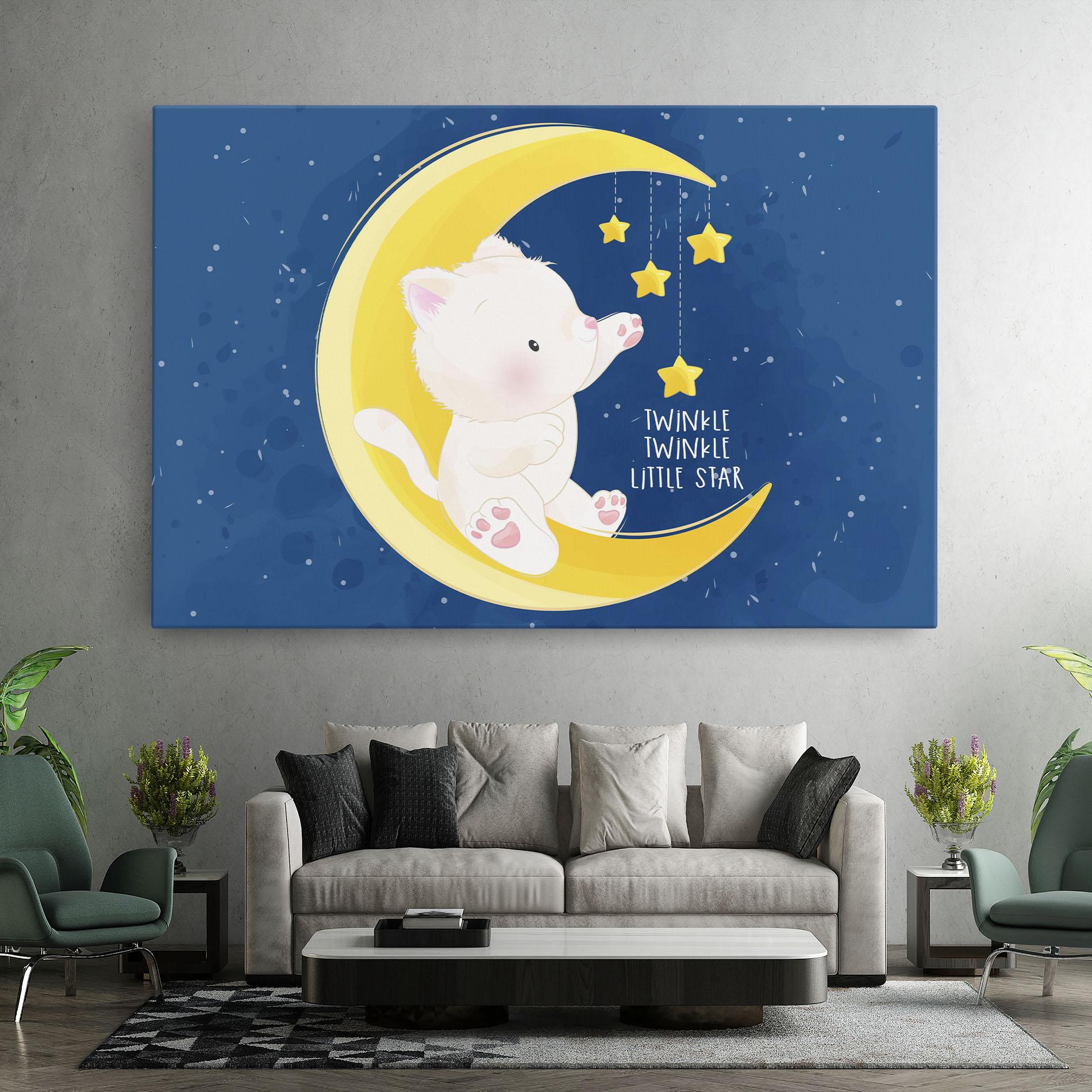Vászonkép Cat Moon Star mockup 7