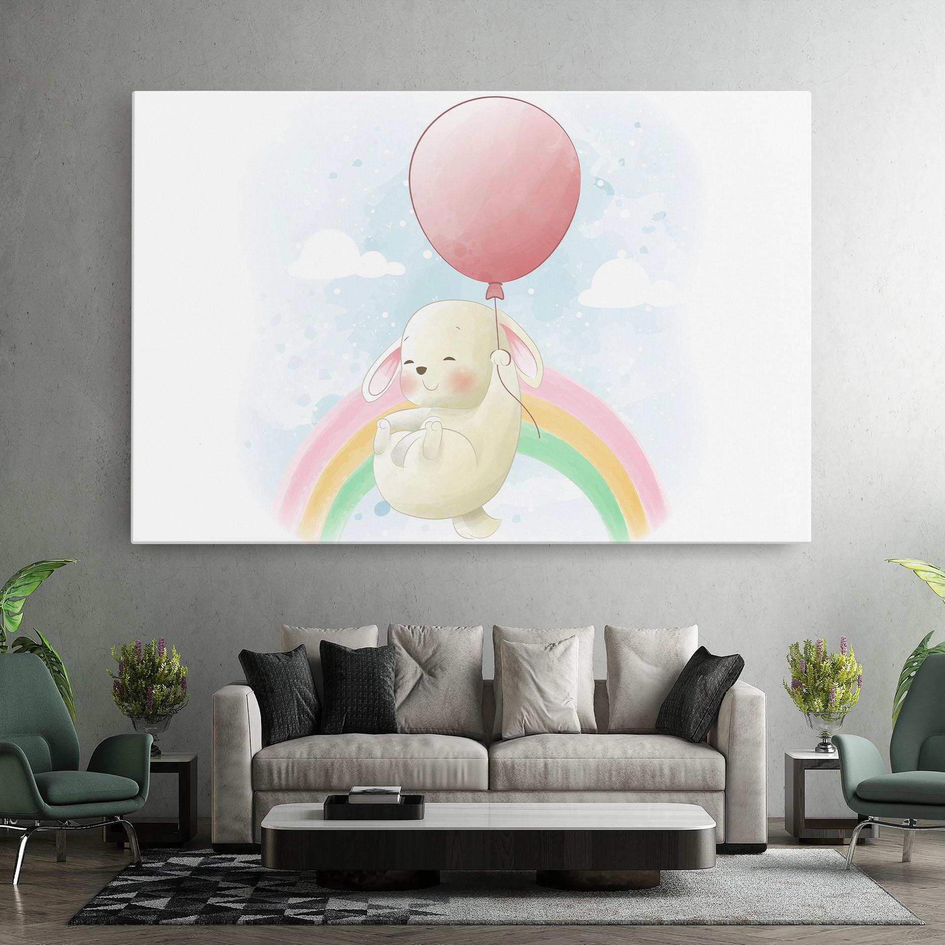 Vászonkép Rainbow Bunny Art mockup 7