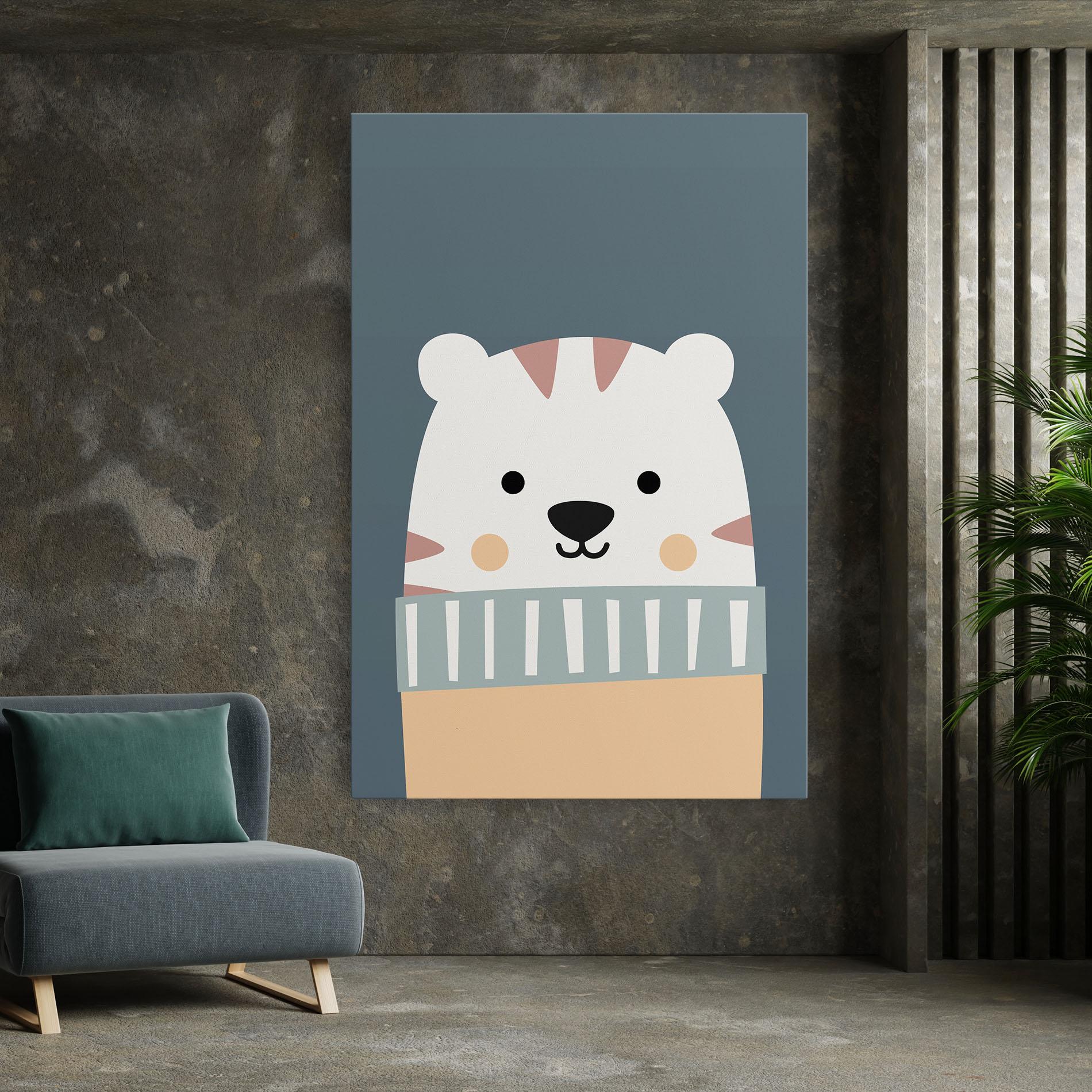 Vászonkép Cute White Tiger mockup 7