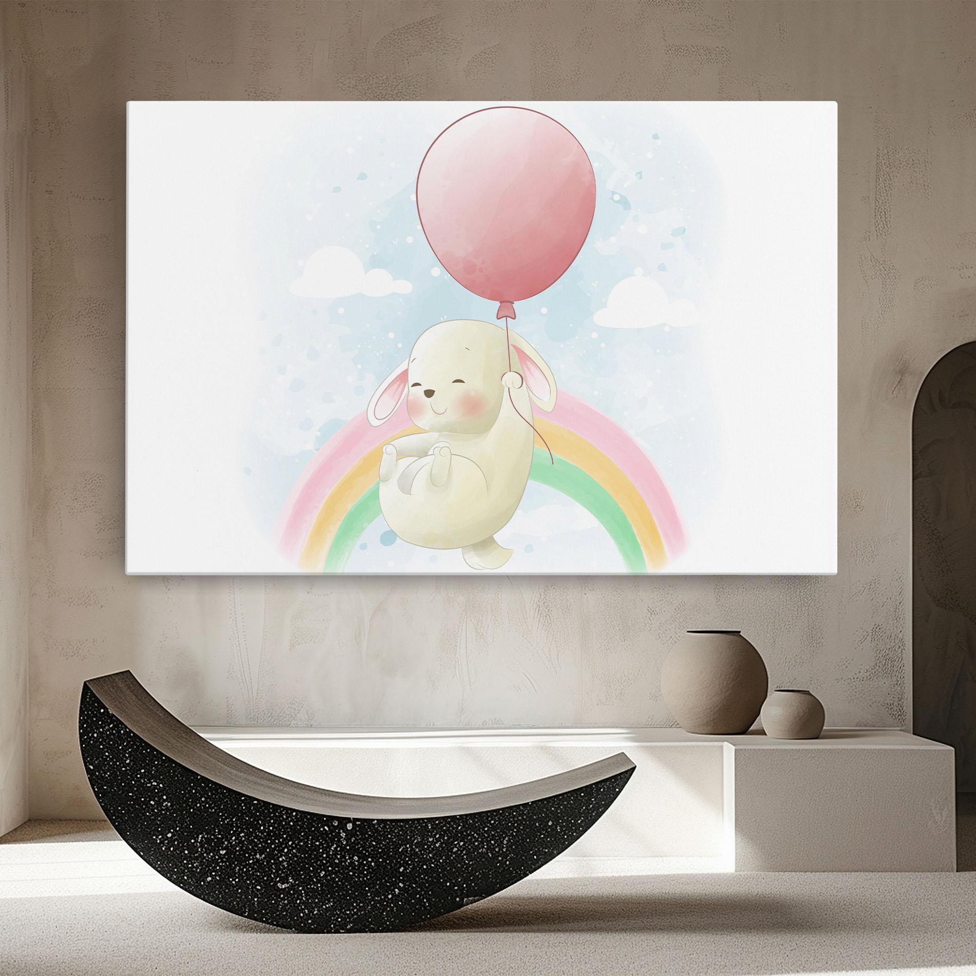 Vászonkép Rainbow Bunny Art mockup 8