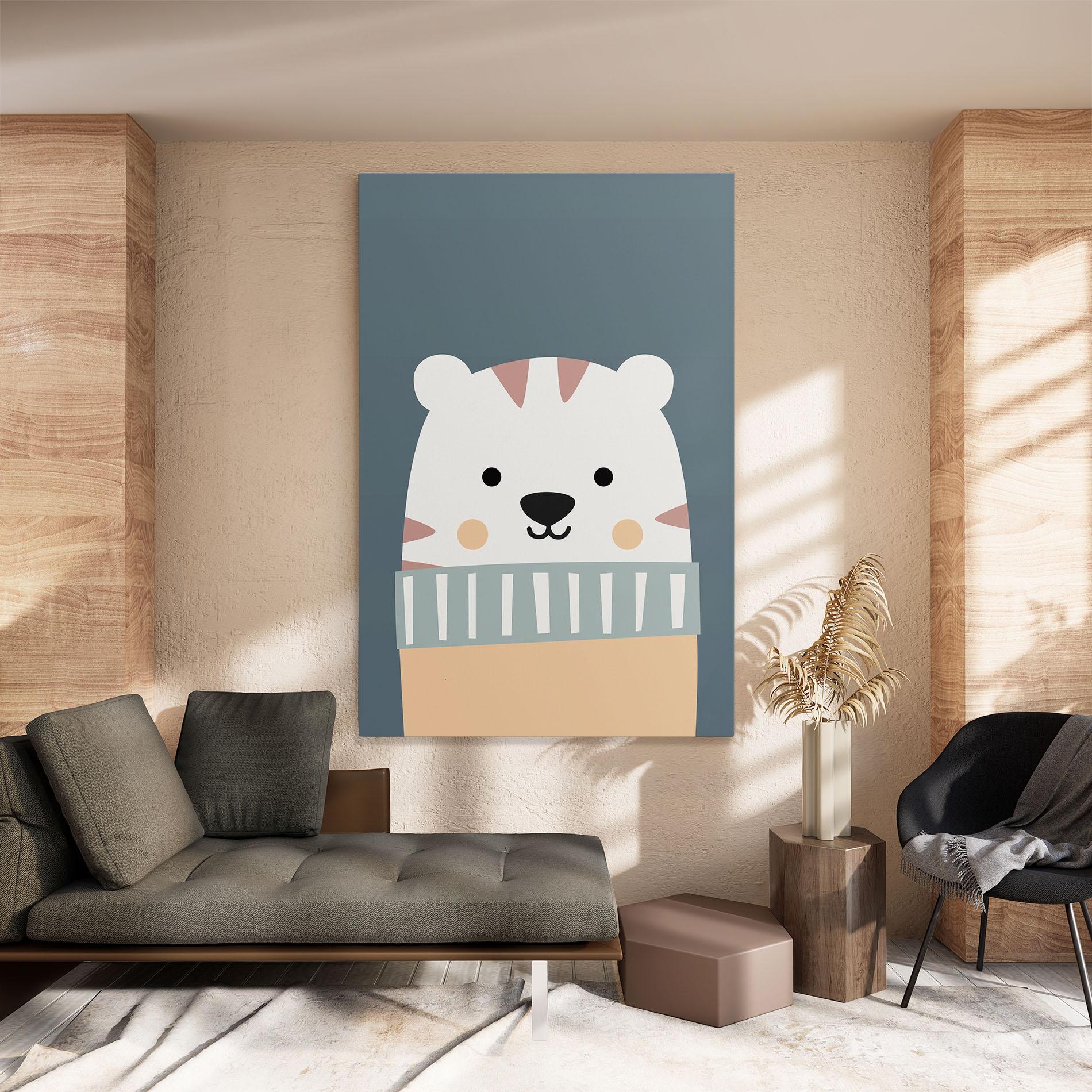 Vászonkép Cute White Tiger mockup 8