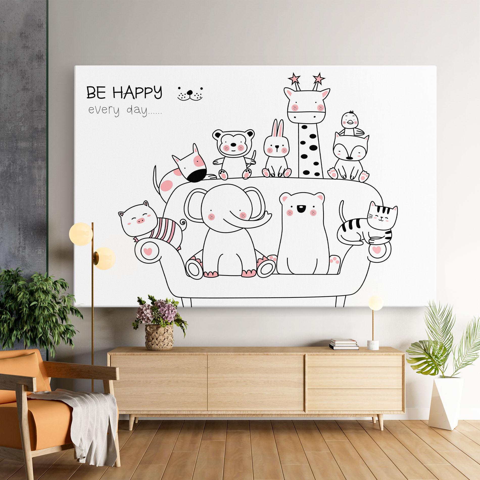 Vászonkép Be Happy Animals mockup 9