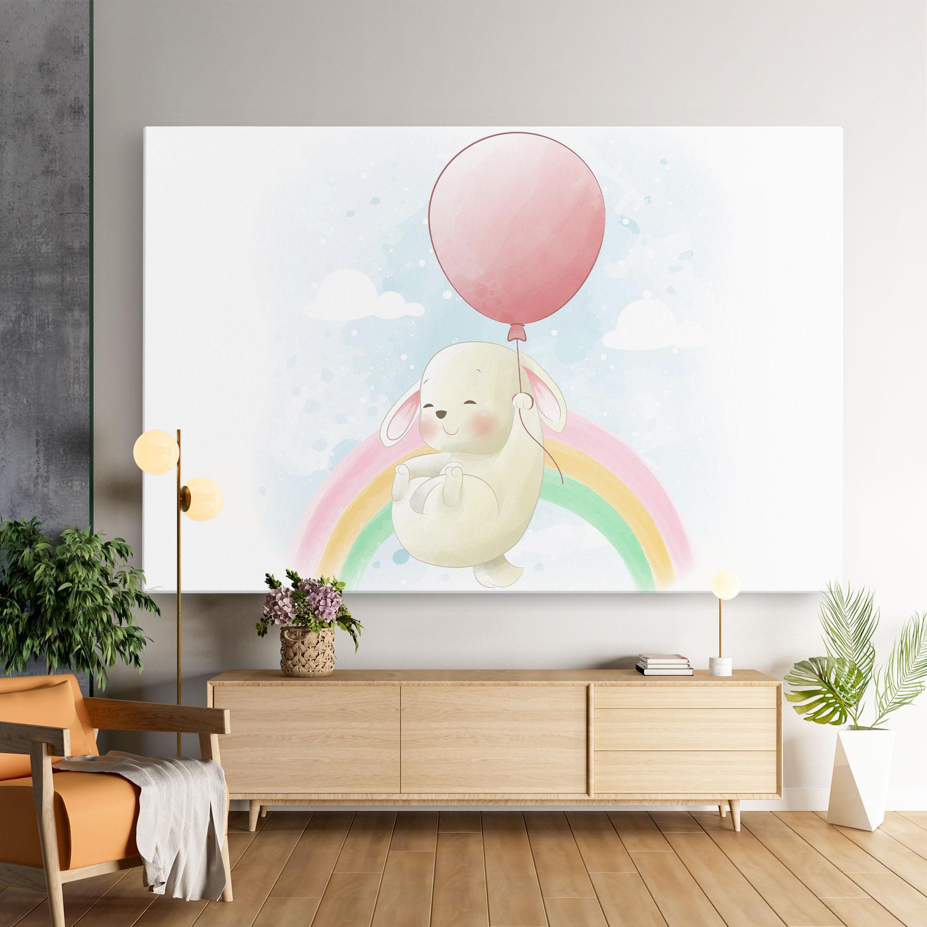 Vászonkép Rainbow Bunny Art mockup 9