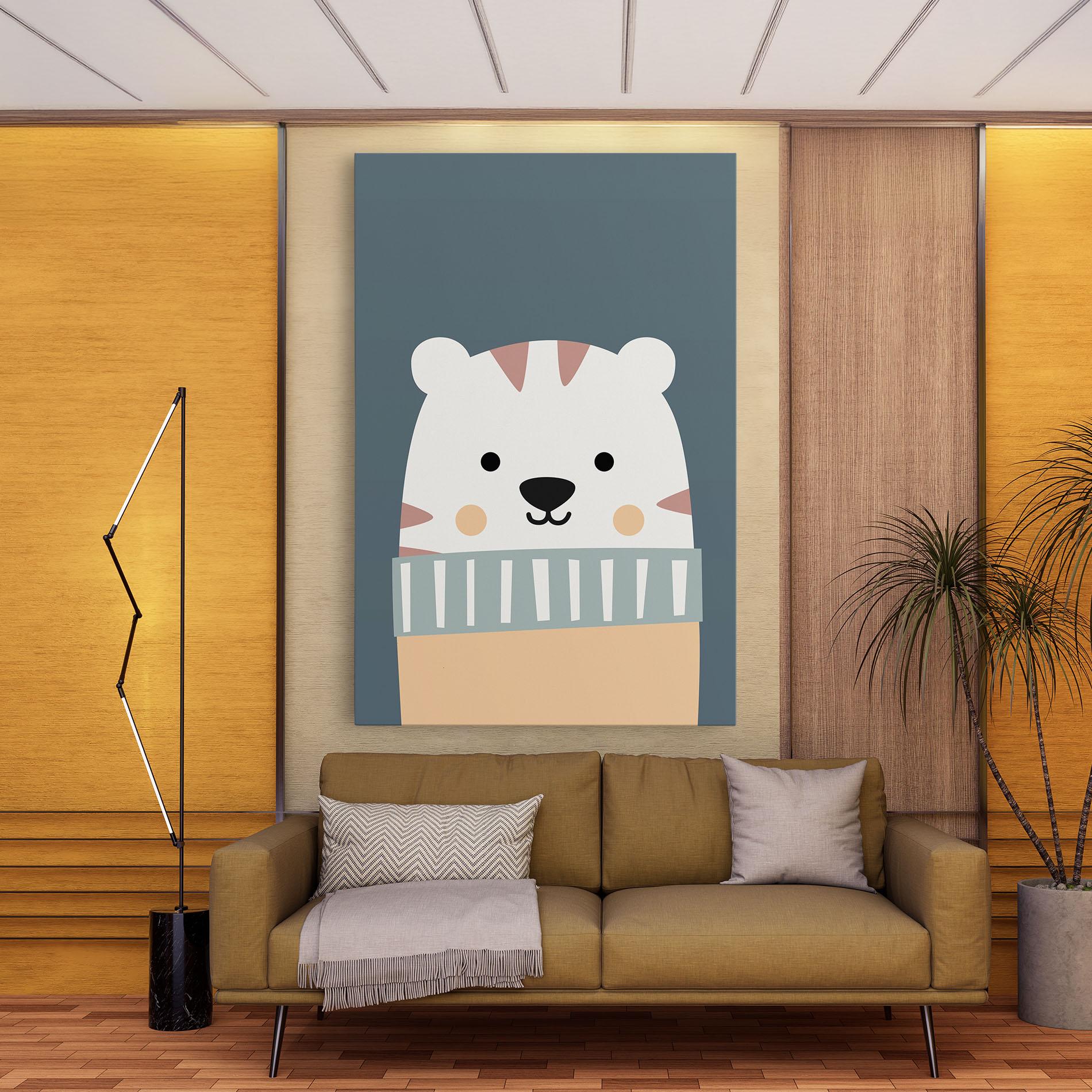 Vászonkép Cute White Tiger mockup 9