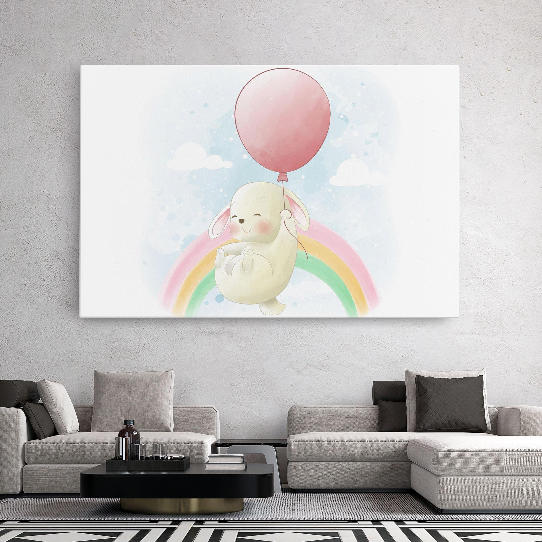 Vászonkép Rainbow Bunny Art mockup 2