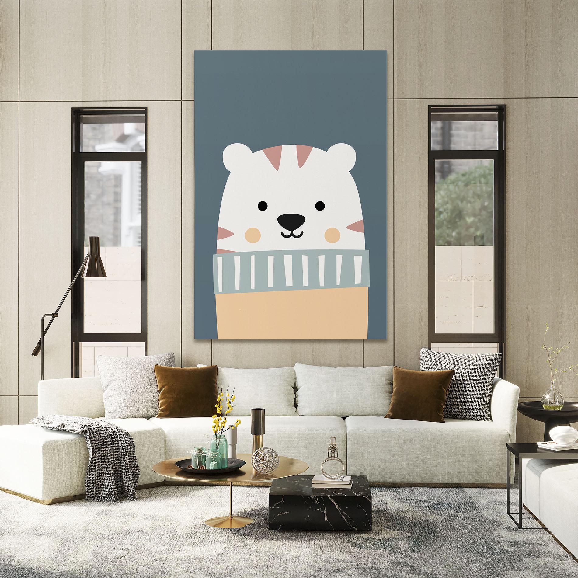 Vászonkép Cute White Tiger mockup 2