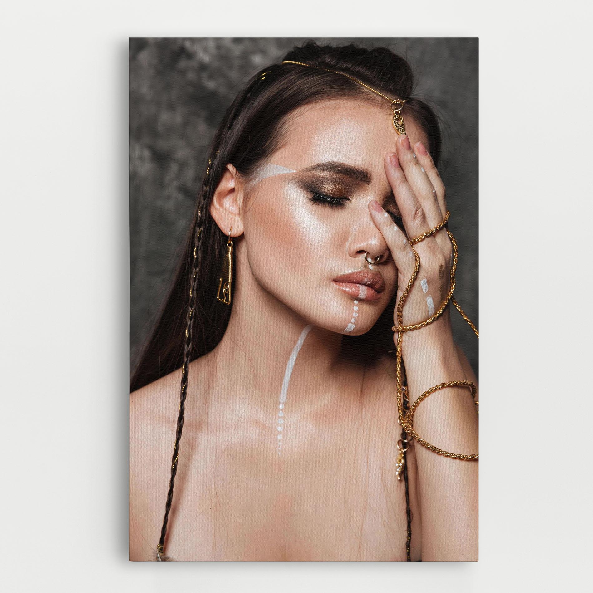 Vászonkép Gold Hand Accessory mockup 0