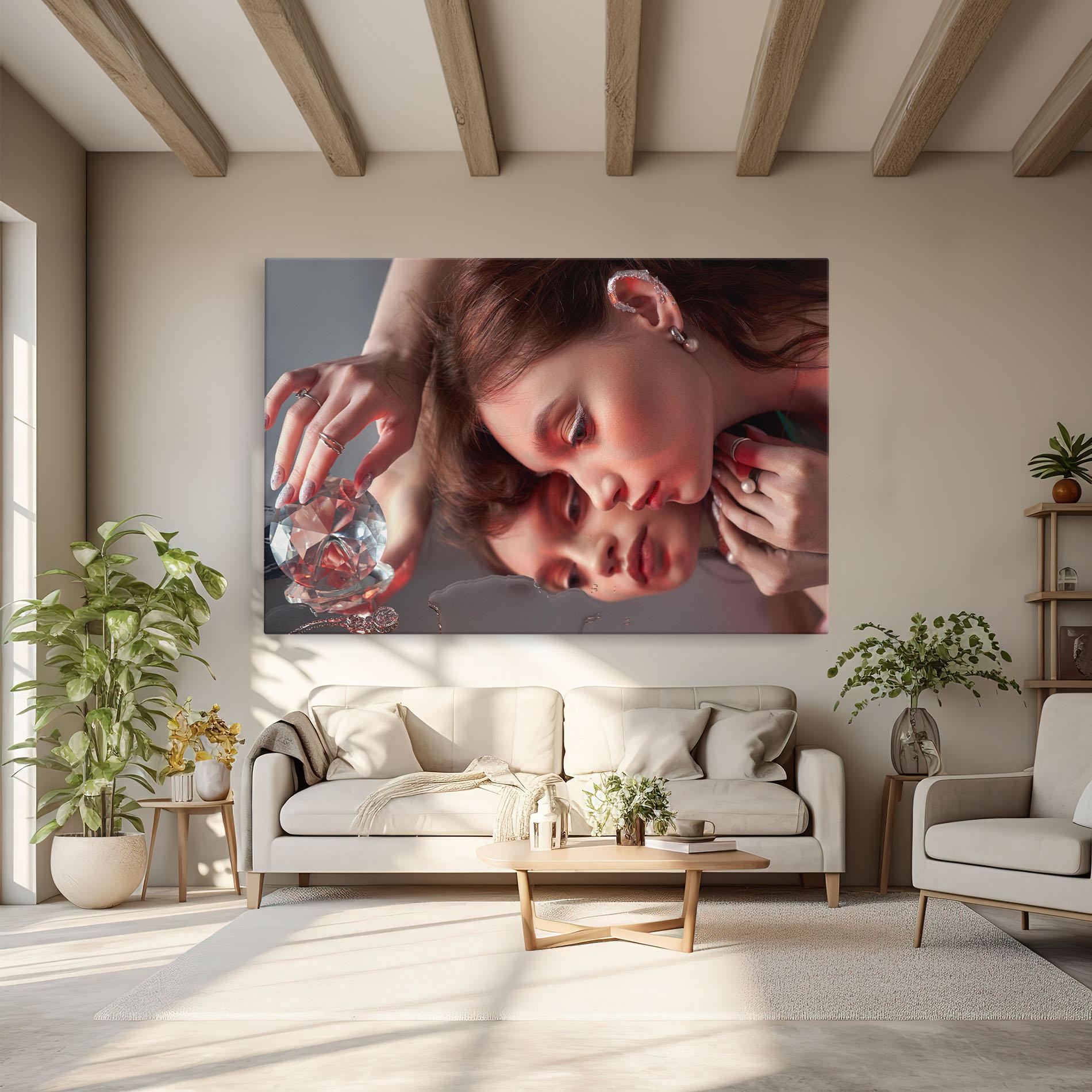 Vászonkép Big Diamond Hand mockup 6