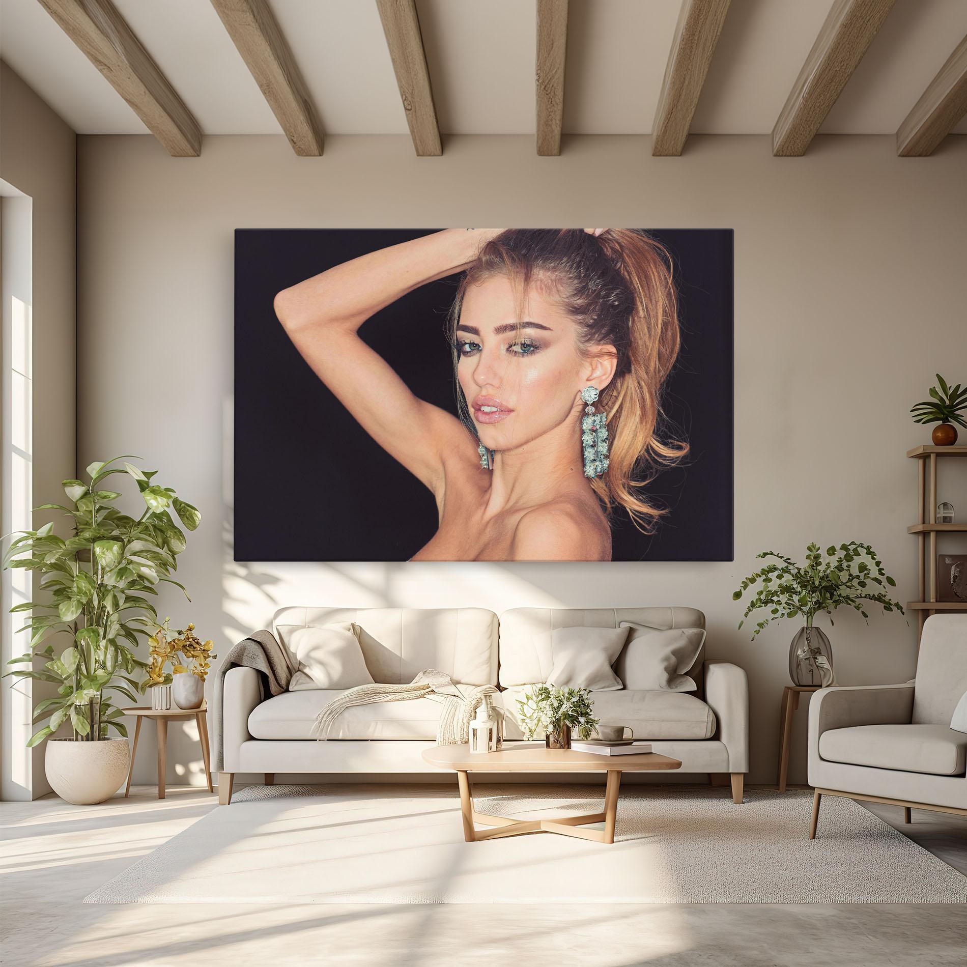 Vászonkép Flower Earrings mockup 6