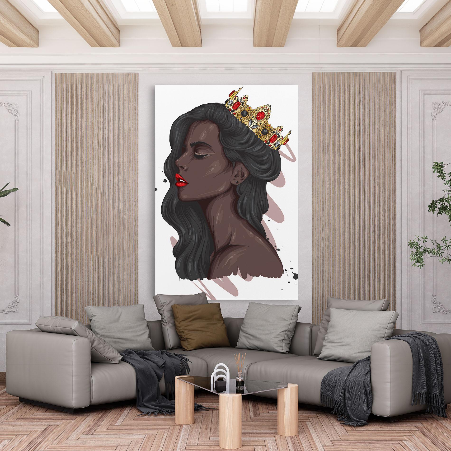 Vászonkép Black Woman With Crown mockup 6