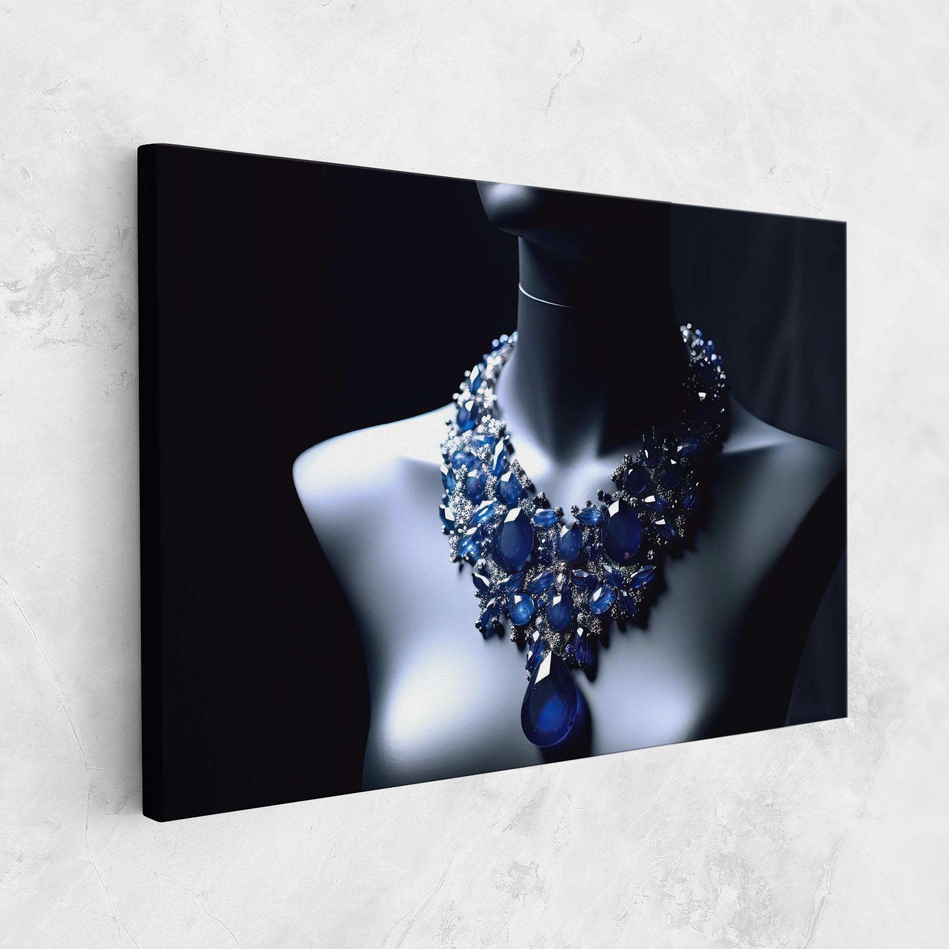 Vászonkép Blue Diamonds Necklace mockup 1