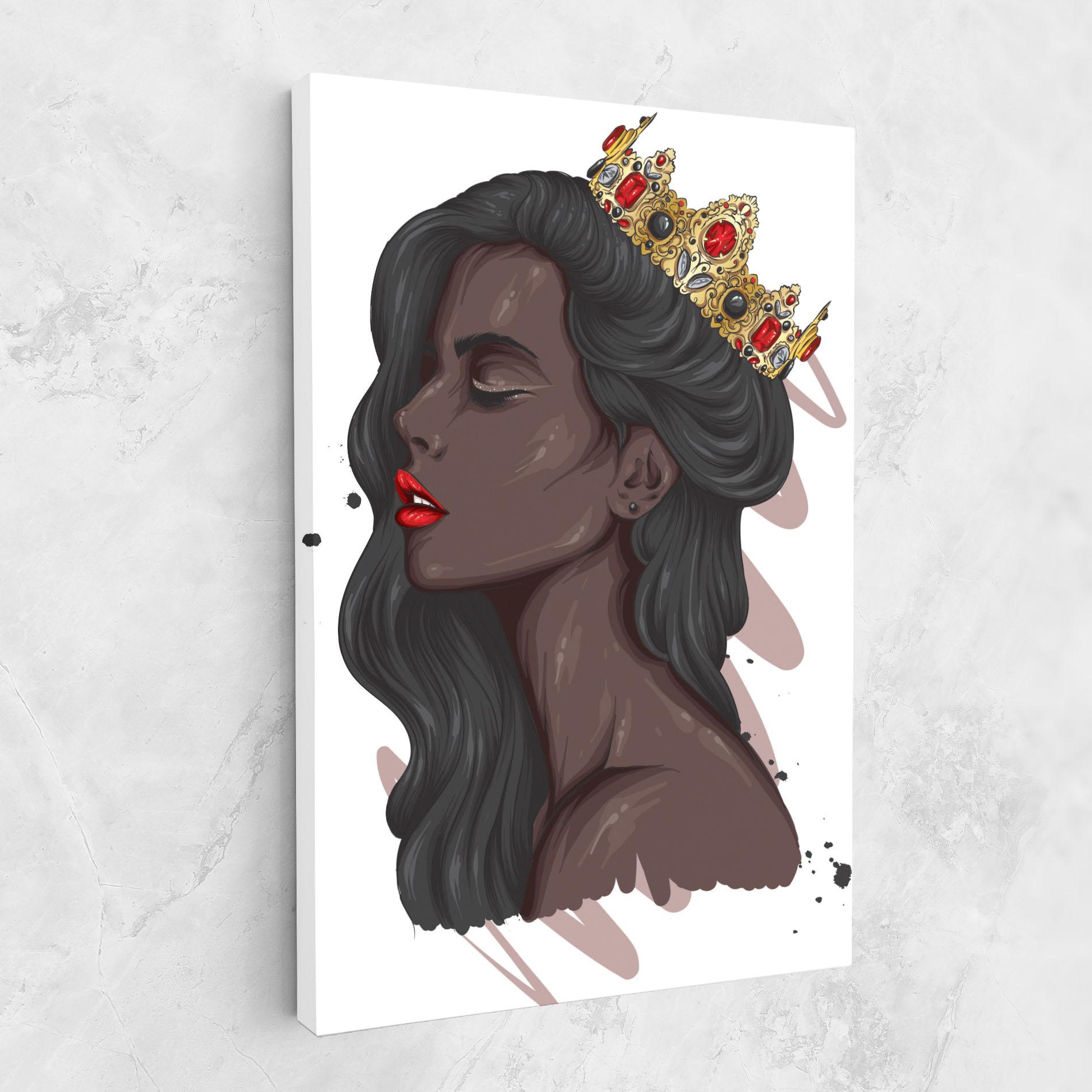 Vászonkép Black Woman With Crown mockup 1