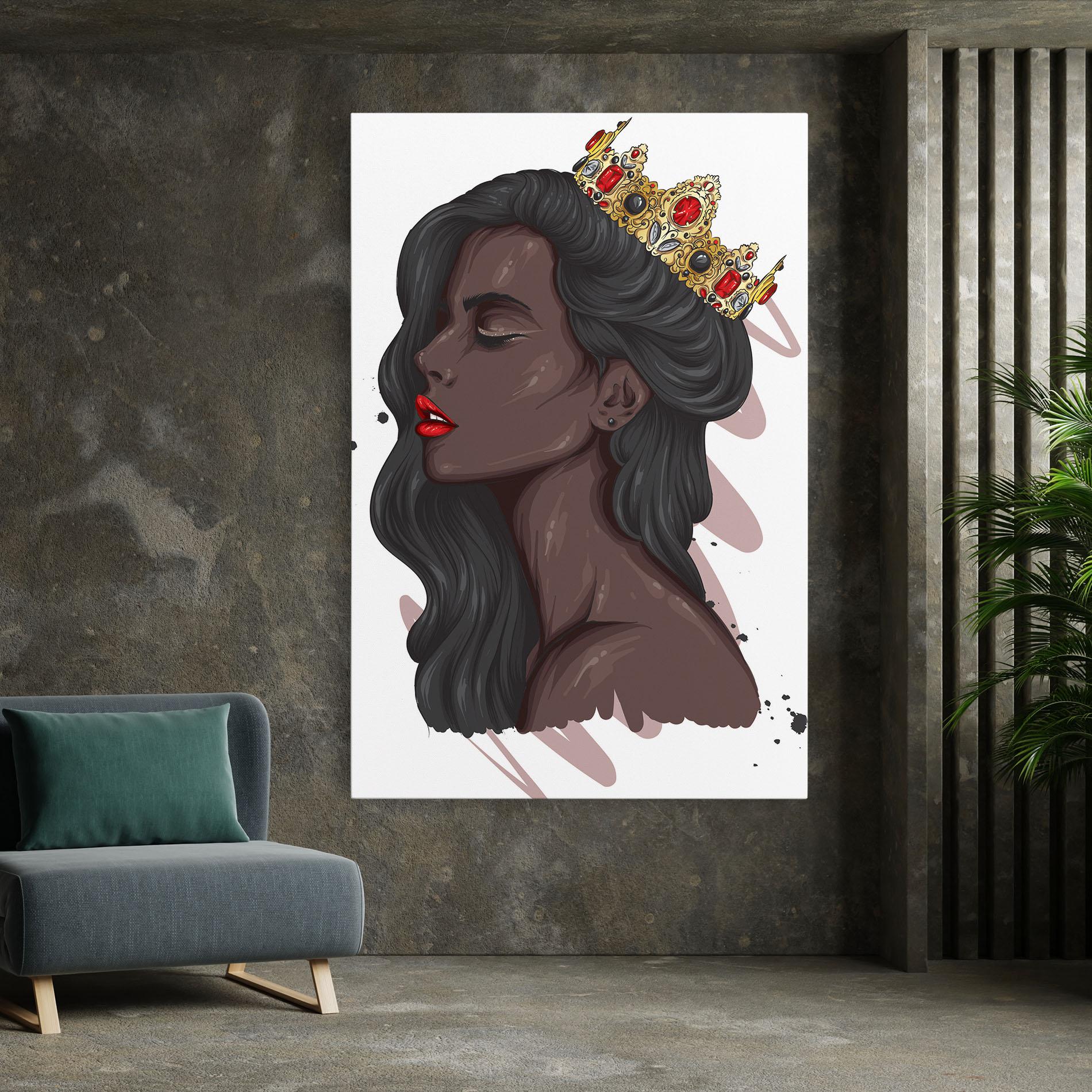 Vászonkép Black Woman With Crown mockup 7