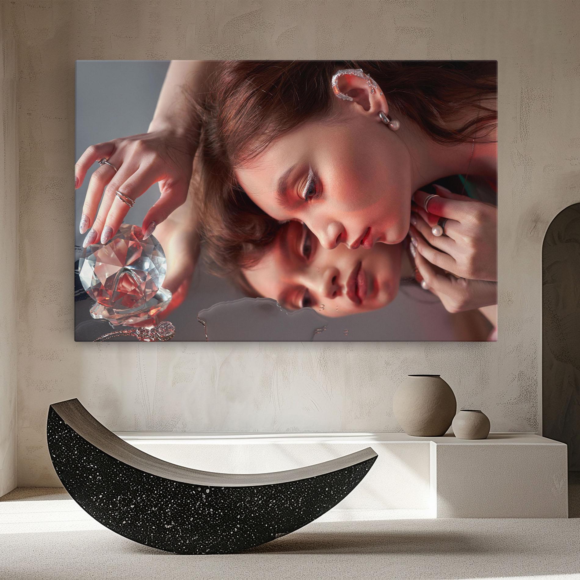 Vászonkép Big Diamond Hand mockup 8