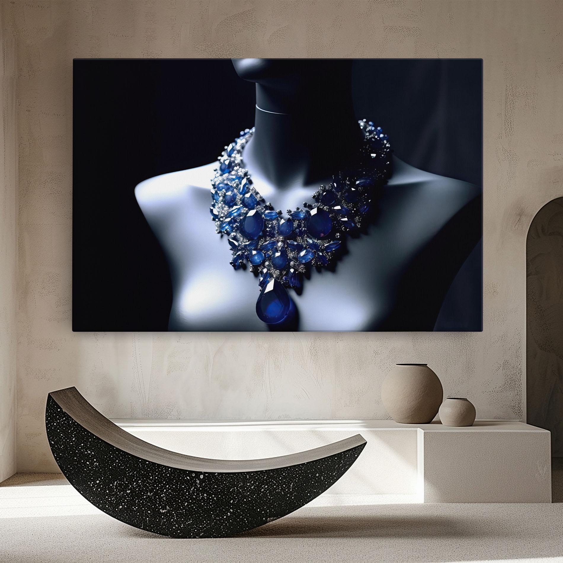 Vászonkép Blue Diamonds Necklace mockup 8