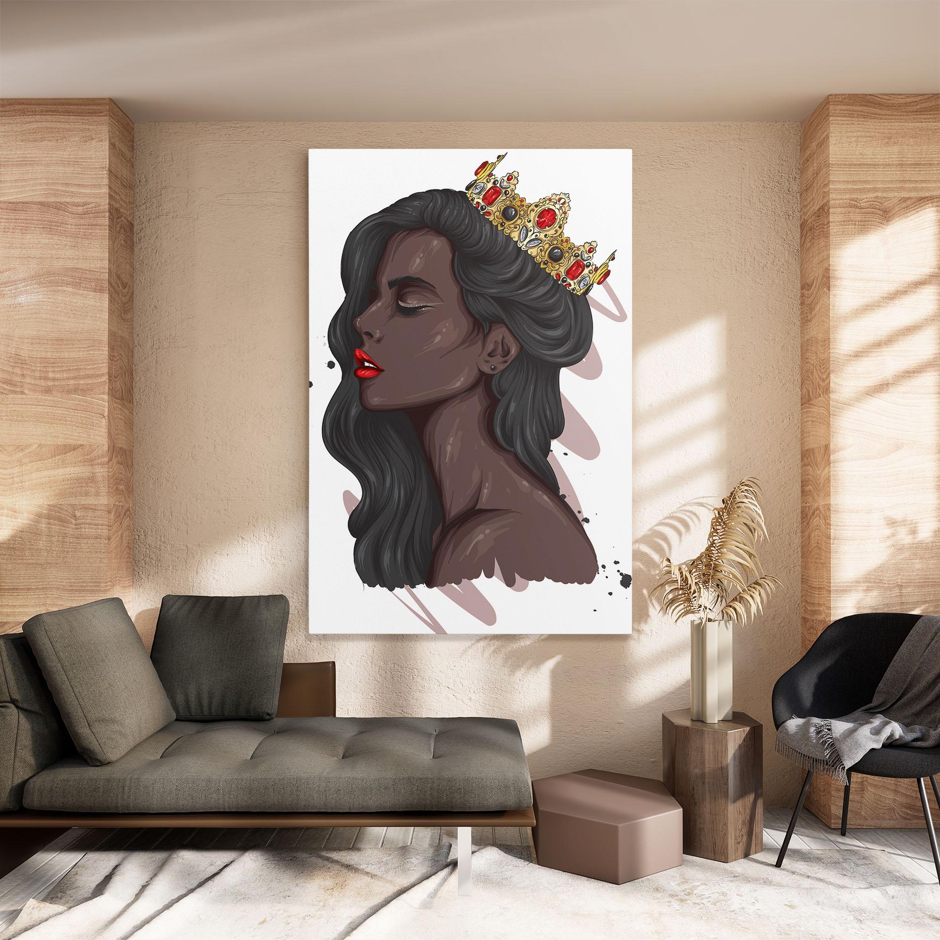 Vászonkép Black Woman With Crown mockup 8