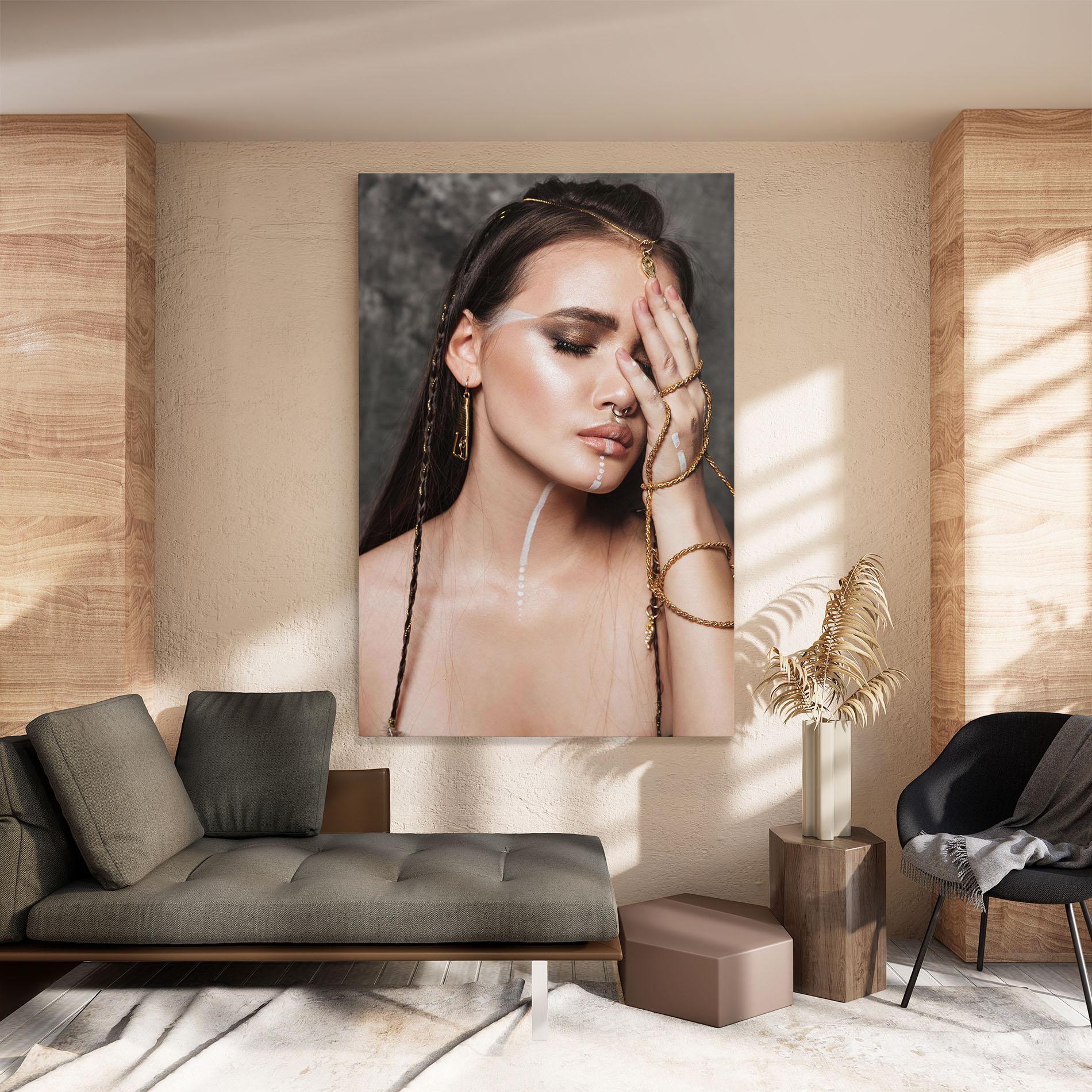 Vászonkép Gold Hand Accessory mockup 8