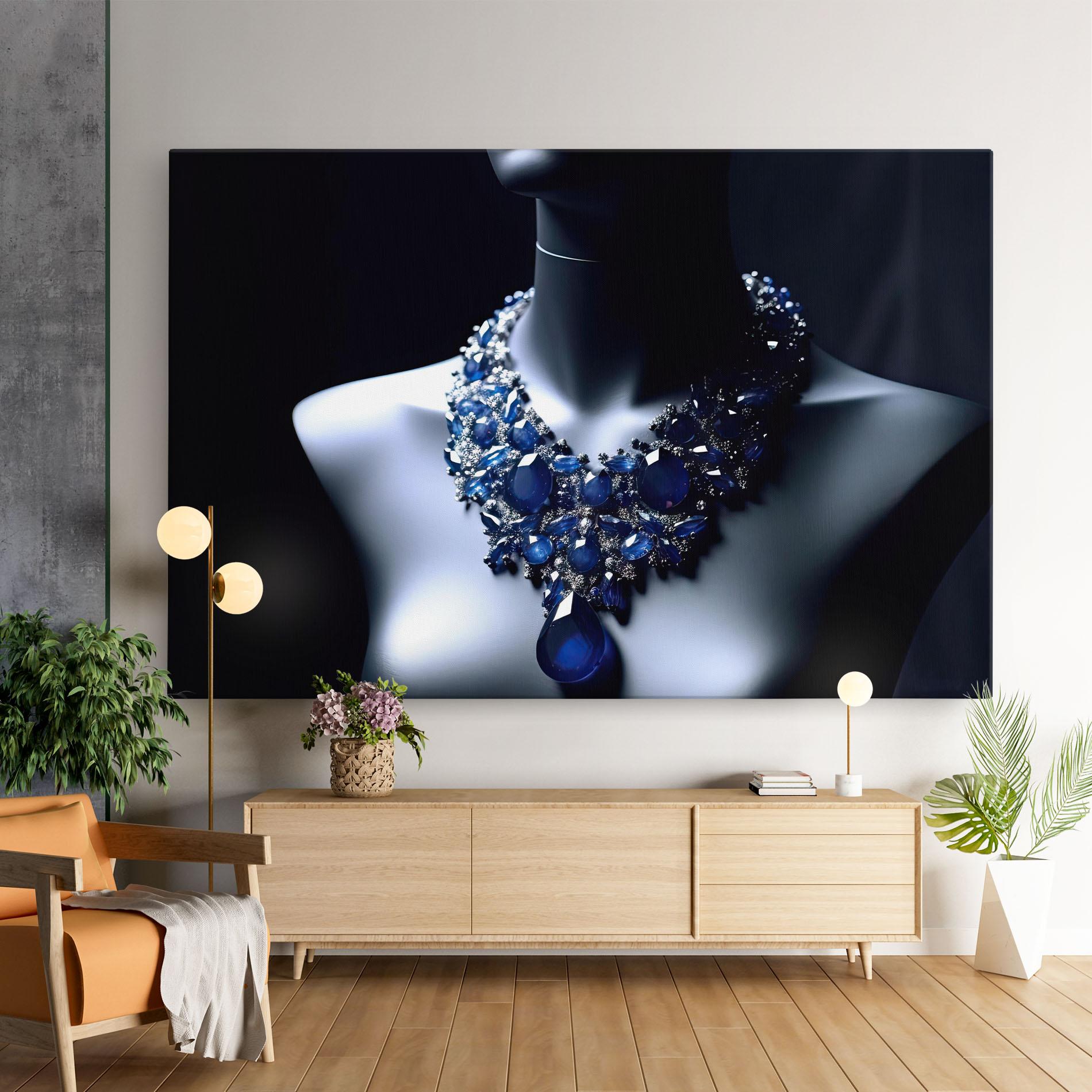 Vászonkép Blue Diamonds Necklace mockup 9
