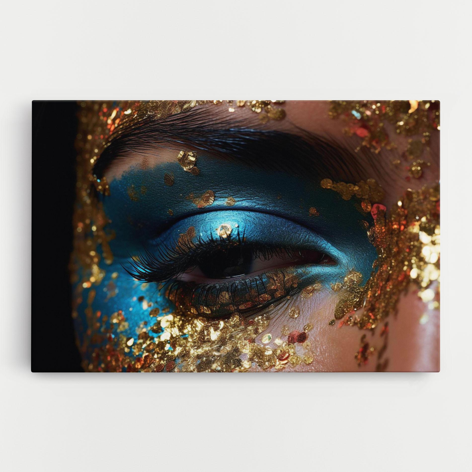 Vászonkép Blue Gold Glitter mockup 0
