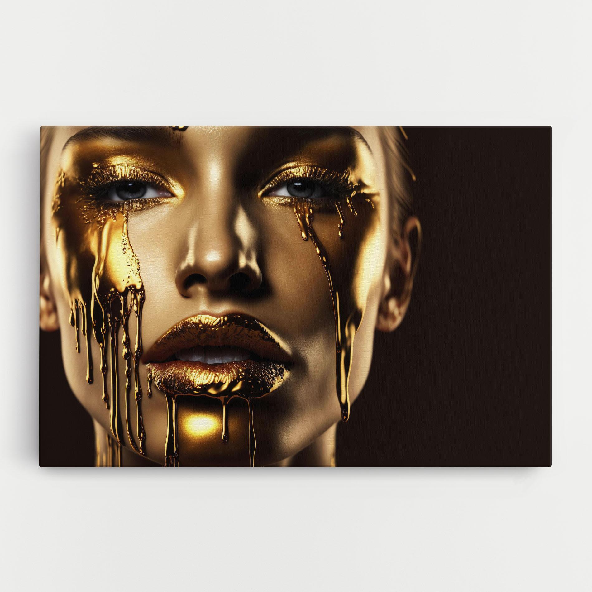 Vászonkép Gold Dripping Makeup mockup 0