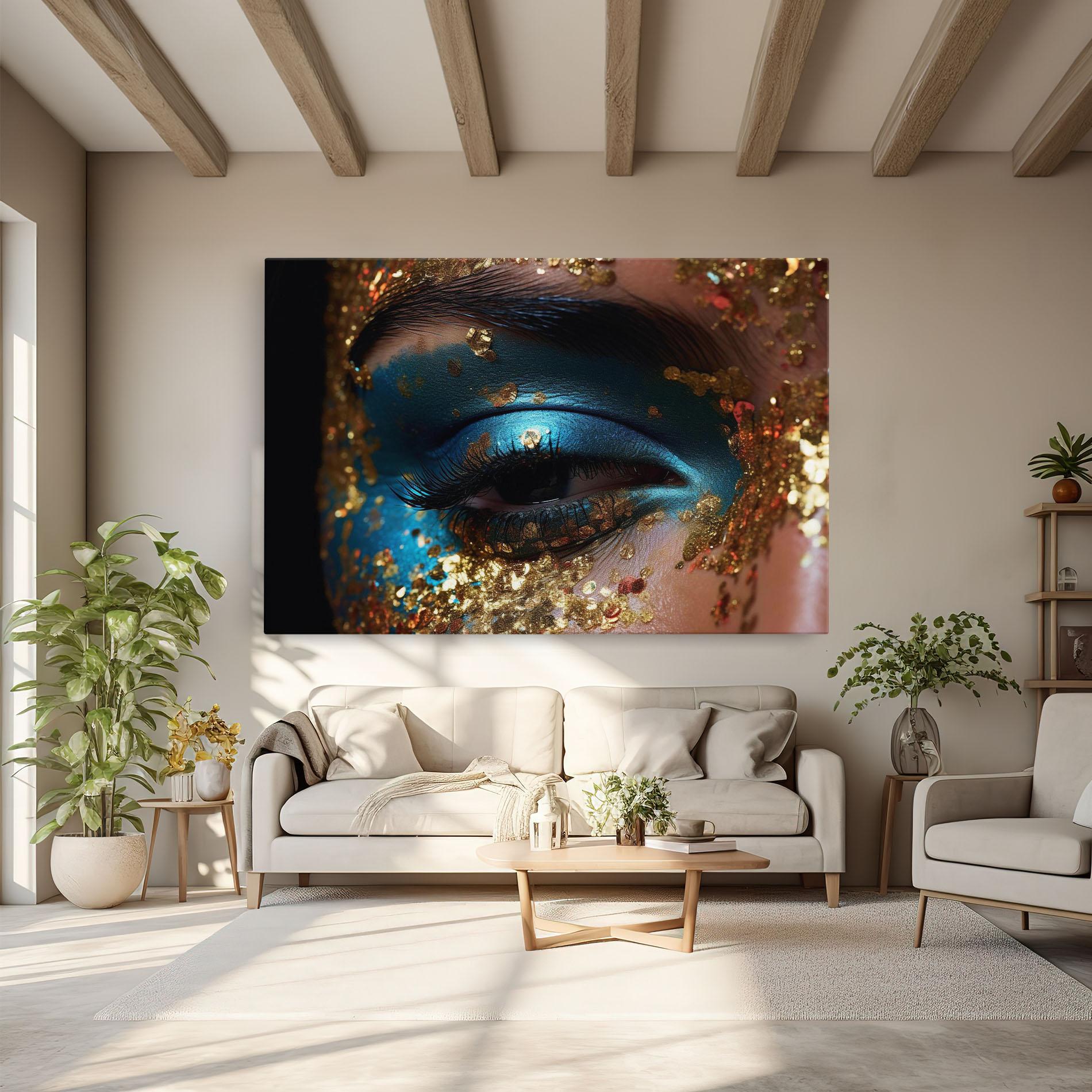 Vászonkép Blue Gold Glitter mockup 6