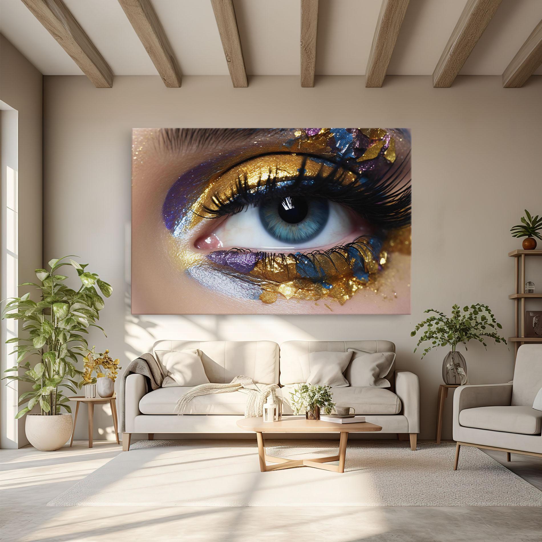 Vászonkép Golden Purple Make Up mockup 6