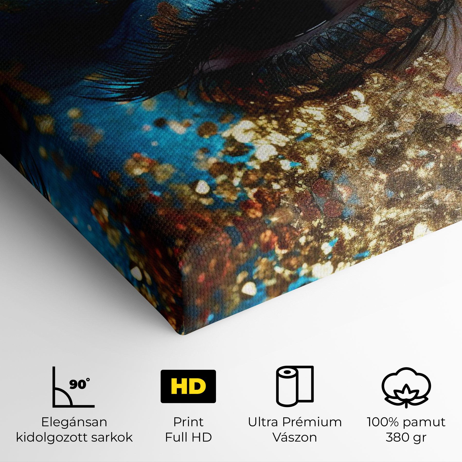 Vászonkép Blue Gold Glitter mockup 4