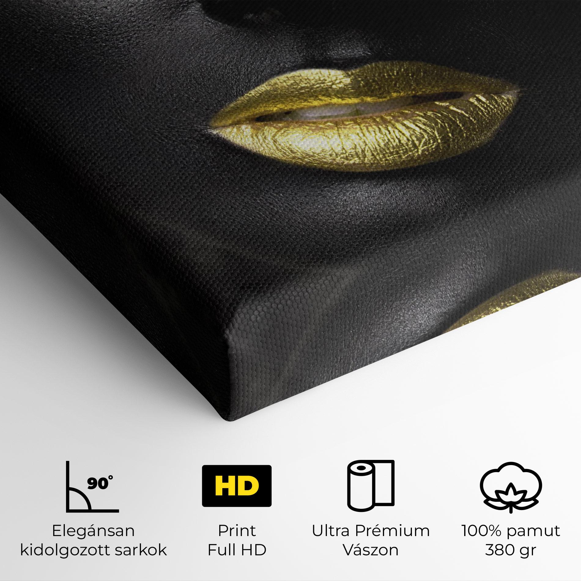 Vászonkép Gold Make Up And Lips mockup 4