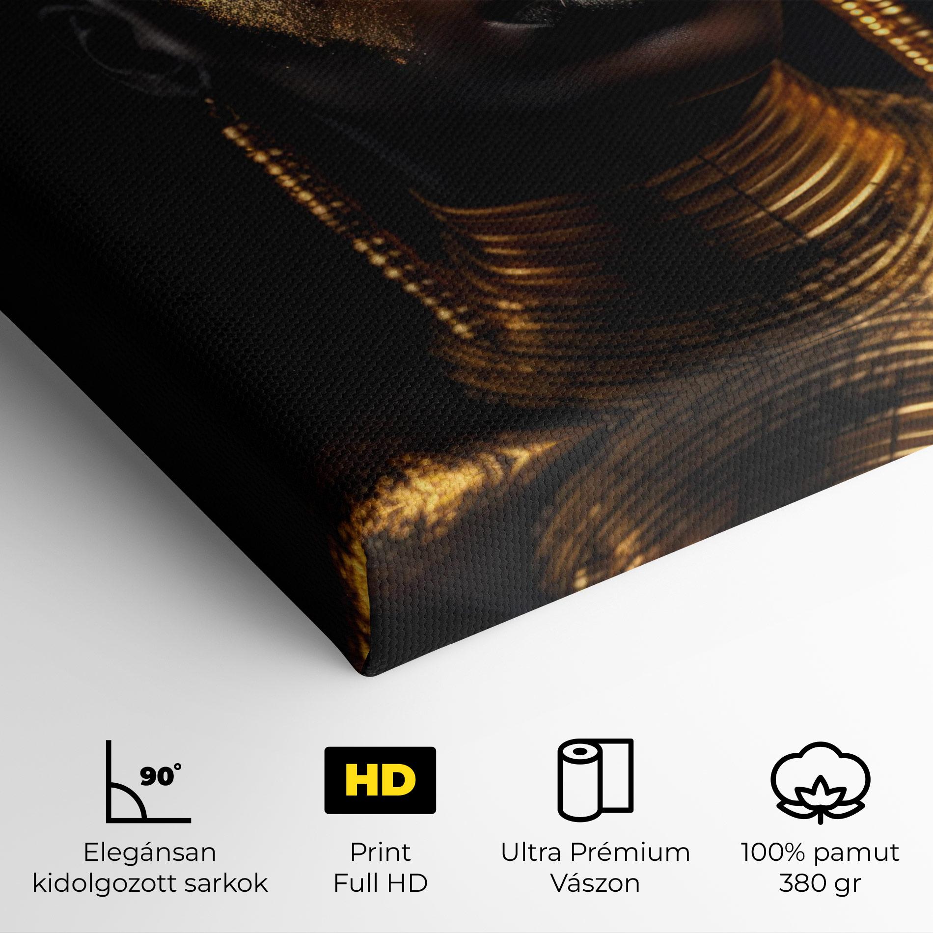 Vászonkép Gold Makeup Black Lips mockup 4