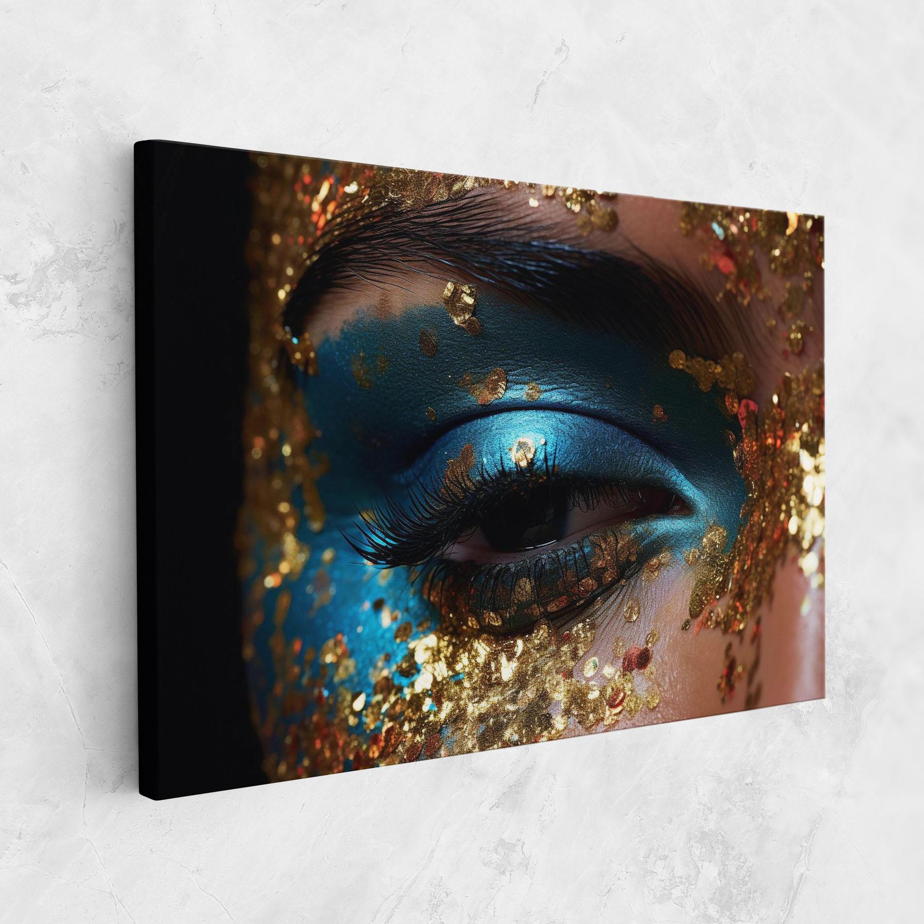 Vászonkép Blue Gold Glitter mockup 1