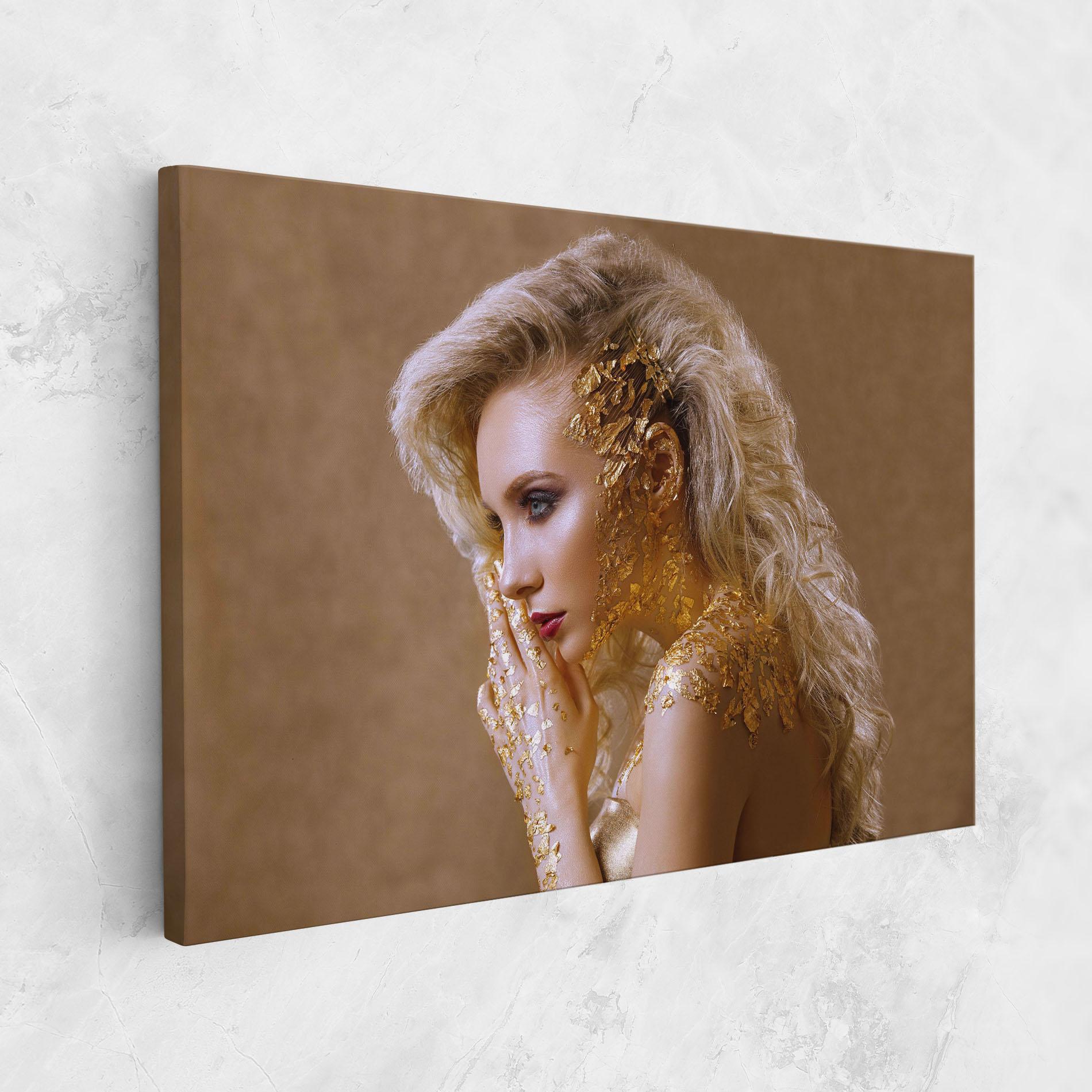 Vászonkép Gold Paper Makeup mockup 1