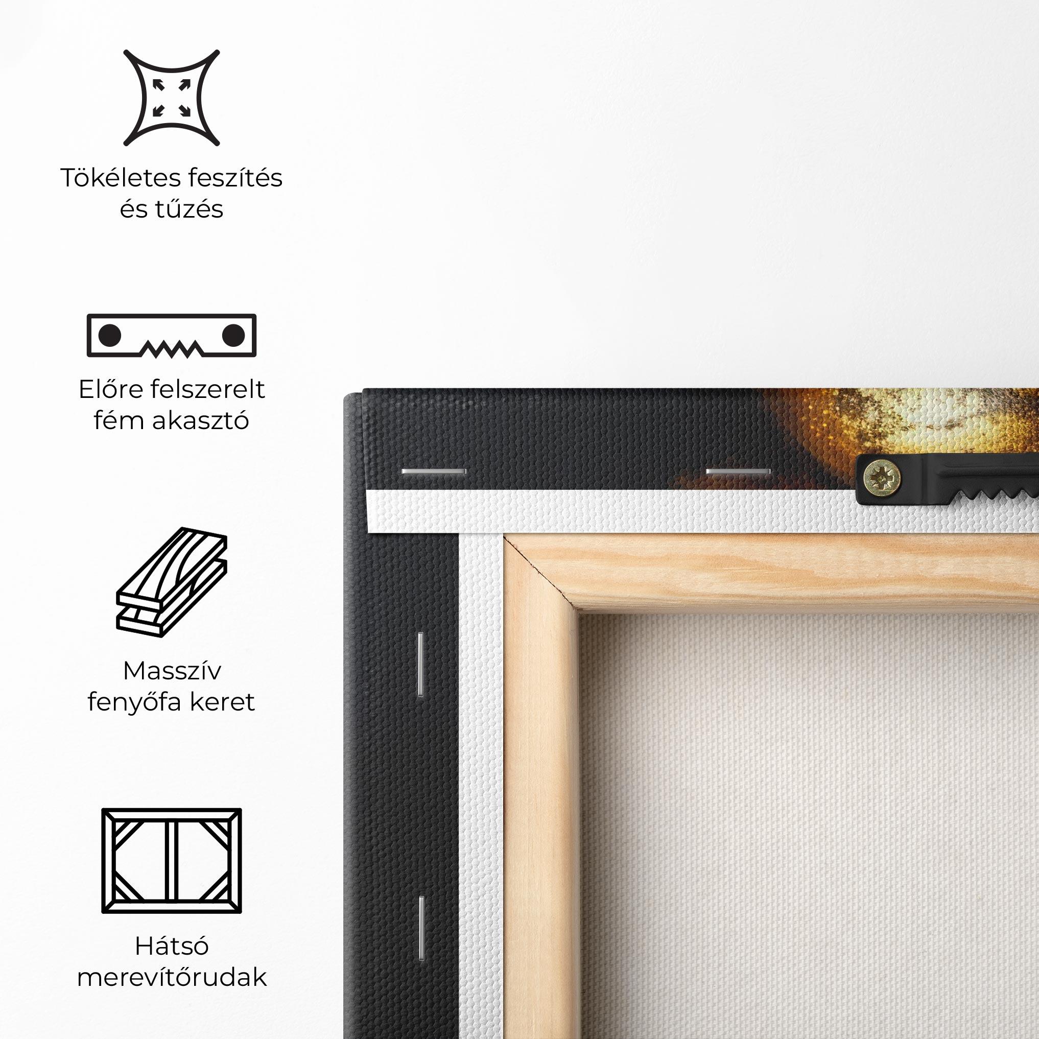 Vászonkép Gold Makeup Black Lips mockup 5