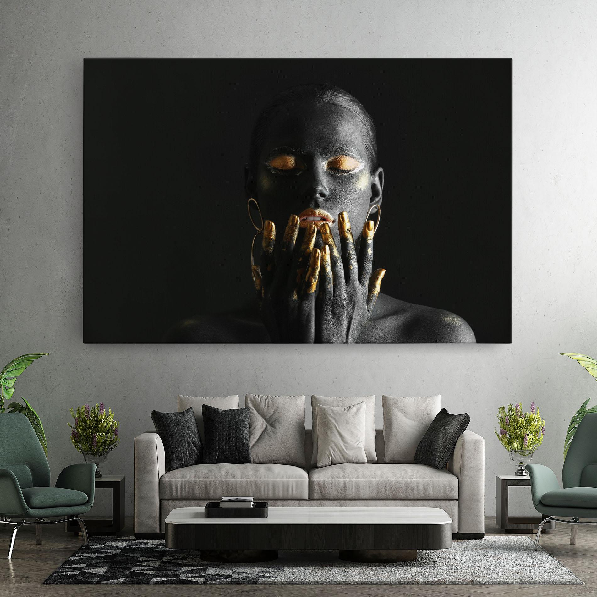 Vászonkép Black Golden Makeup mockup 7