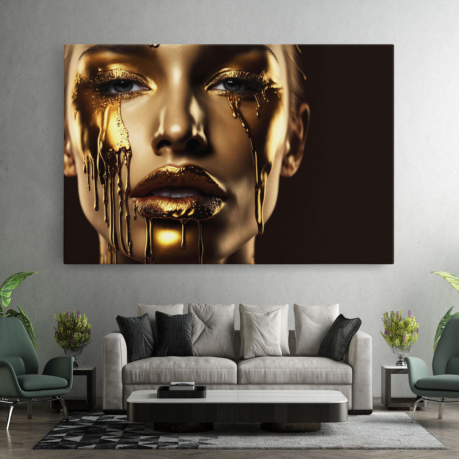 Vászonkép Gold Dripping Makeup mockup 7