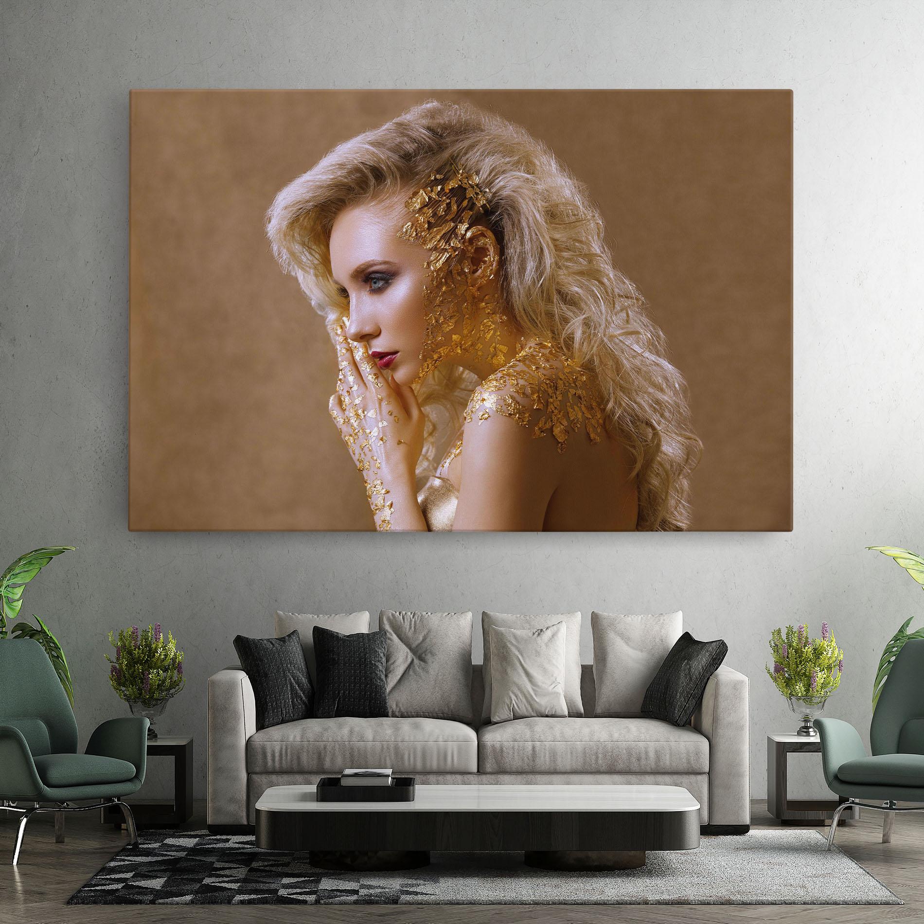 Vászonkép Gold Paper Makeup mockup 7