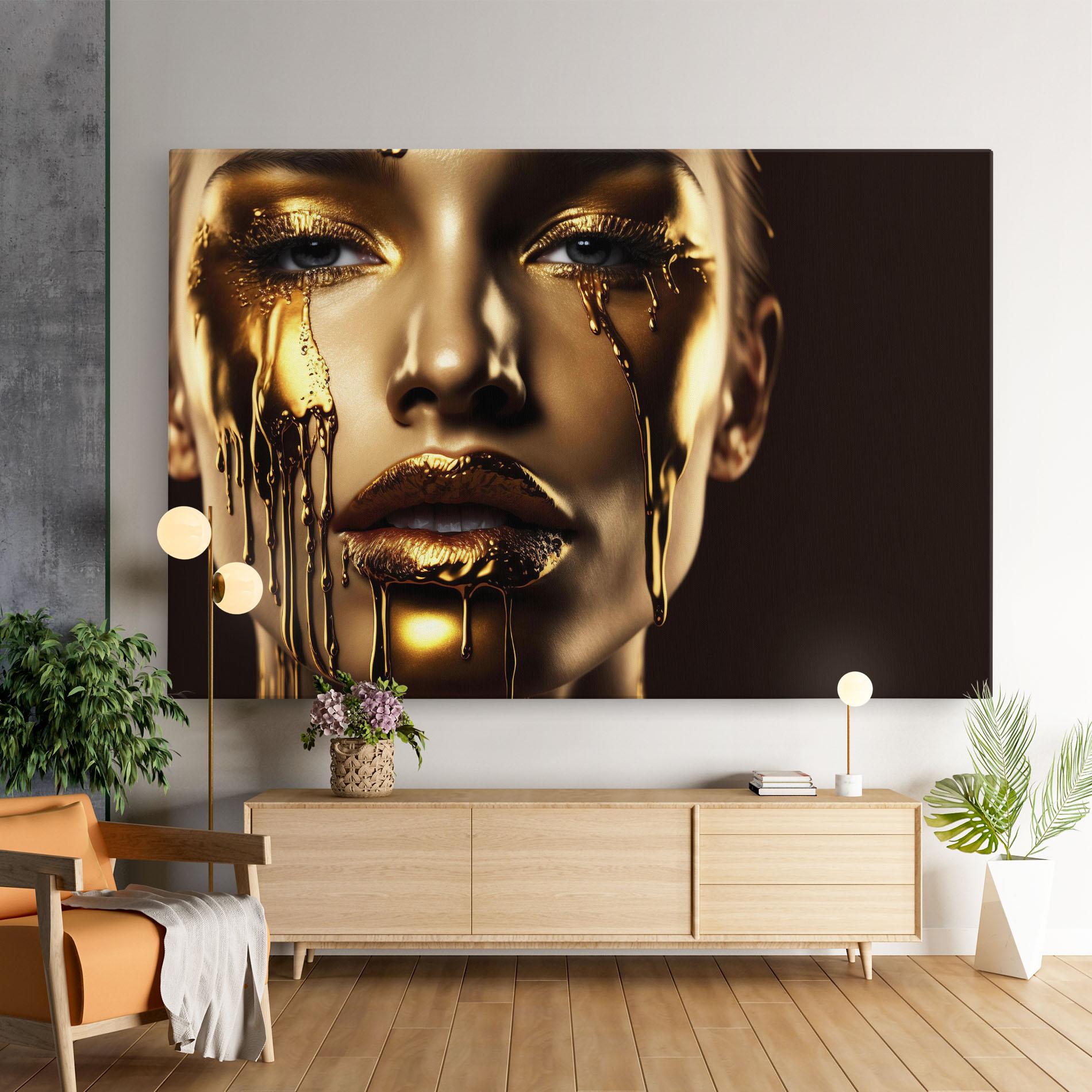 Vászonkép Gold Dripping Makeup mockup 9