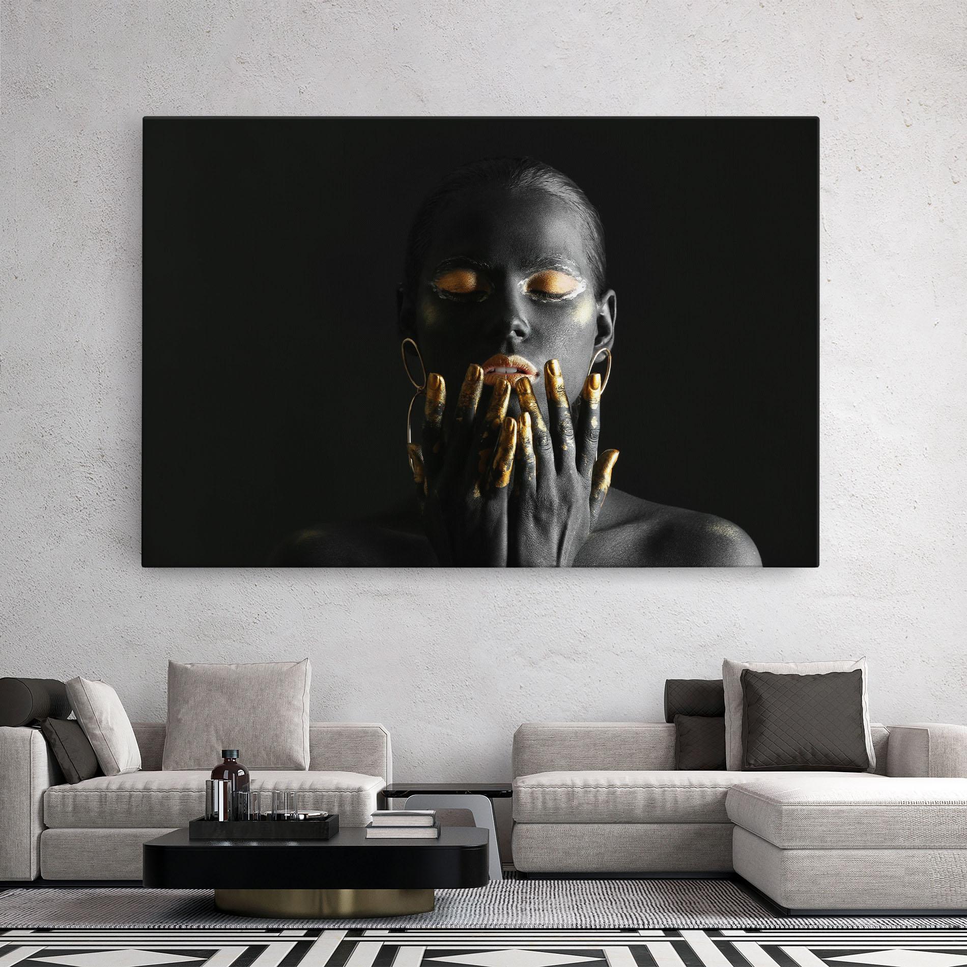 Vászonkép Black Golden Makeup mockup 2