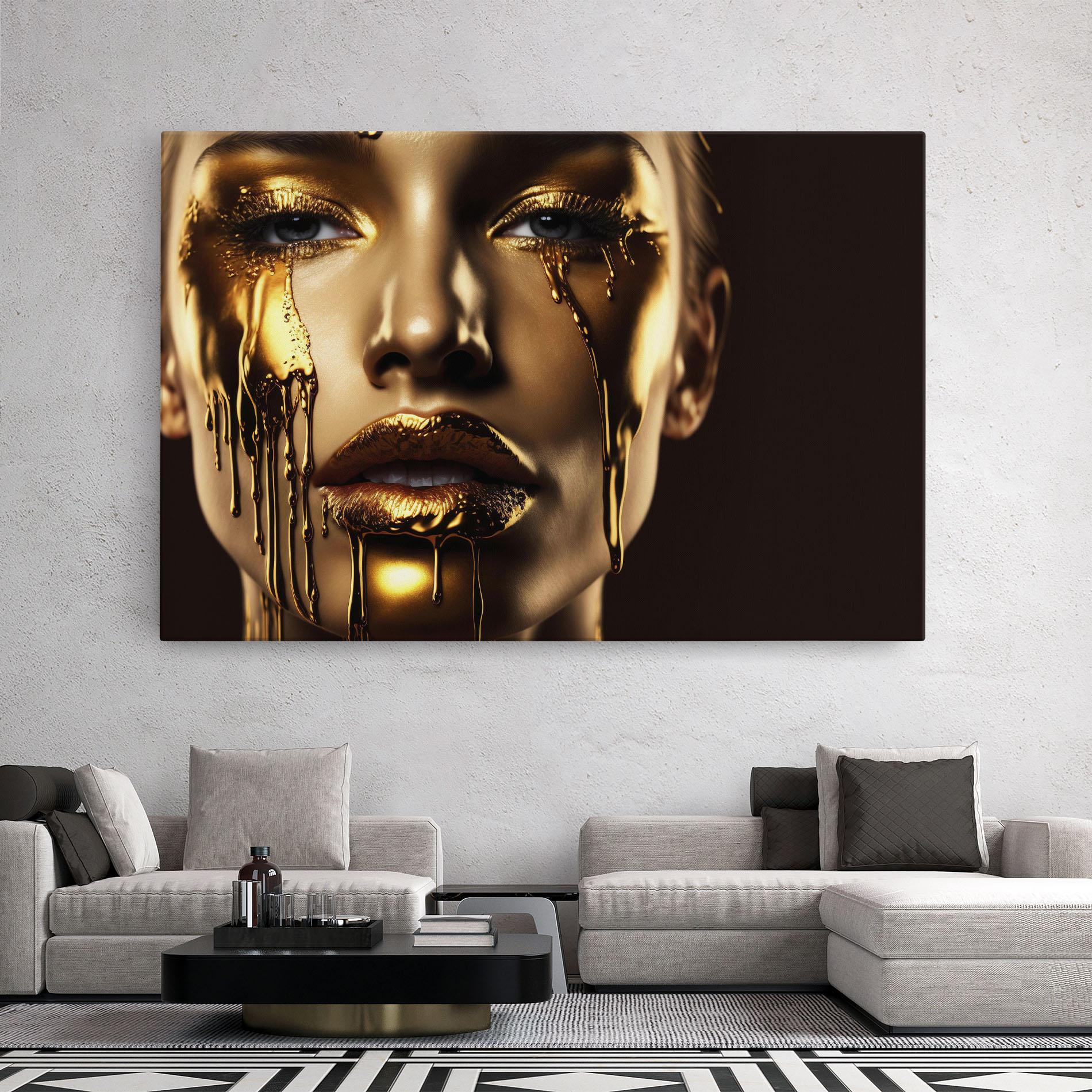 Vászonkép Gold Dripping Makeup mockup 2