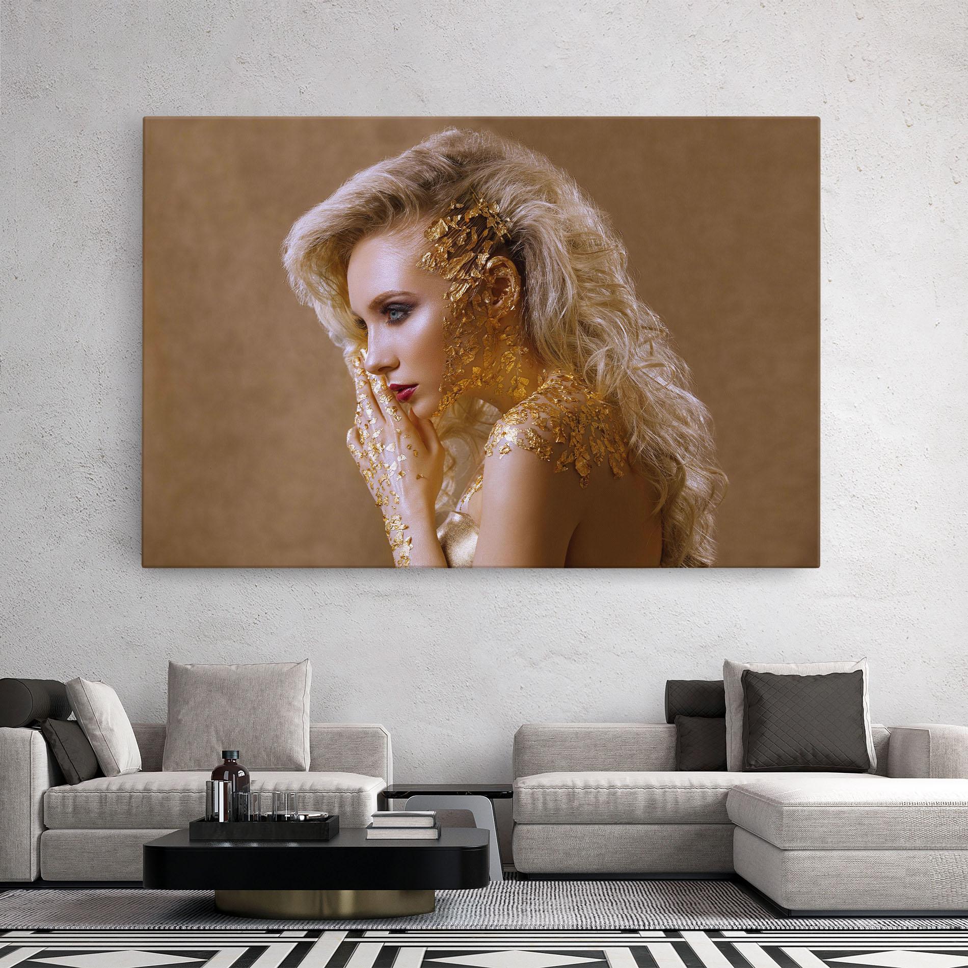 Vászonkép Gold Paper Makeup mockup 2