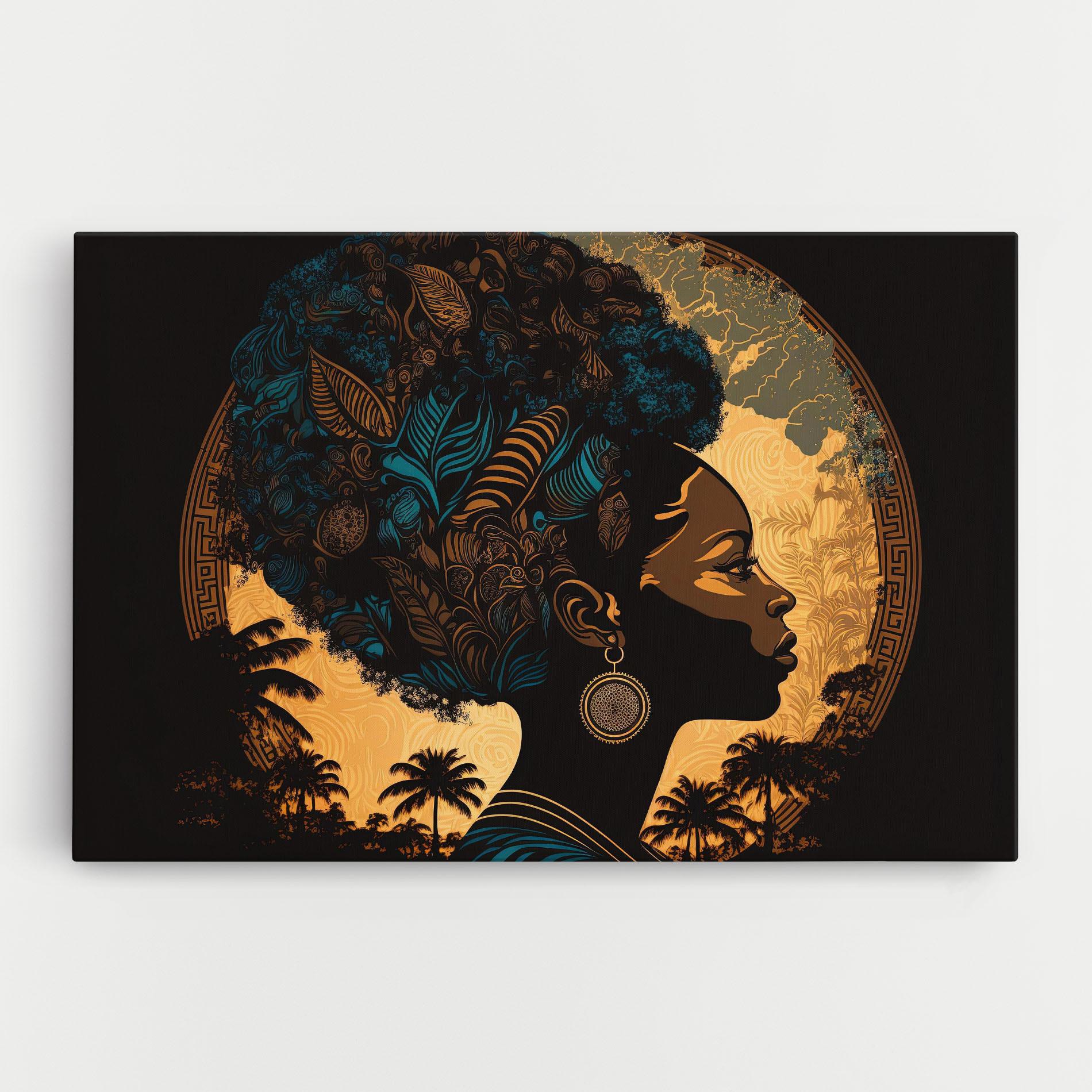 Vászonkép African Profile Woman mockup 0